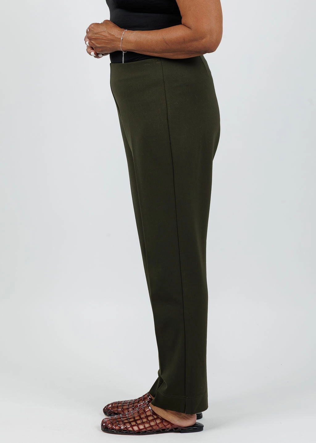 Annie 29" Paramount Knit Pants - Olive Casual Edge TaperedLeg