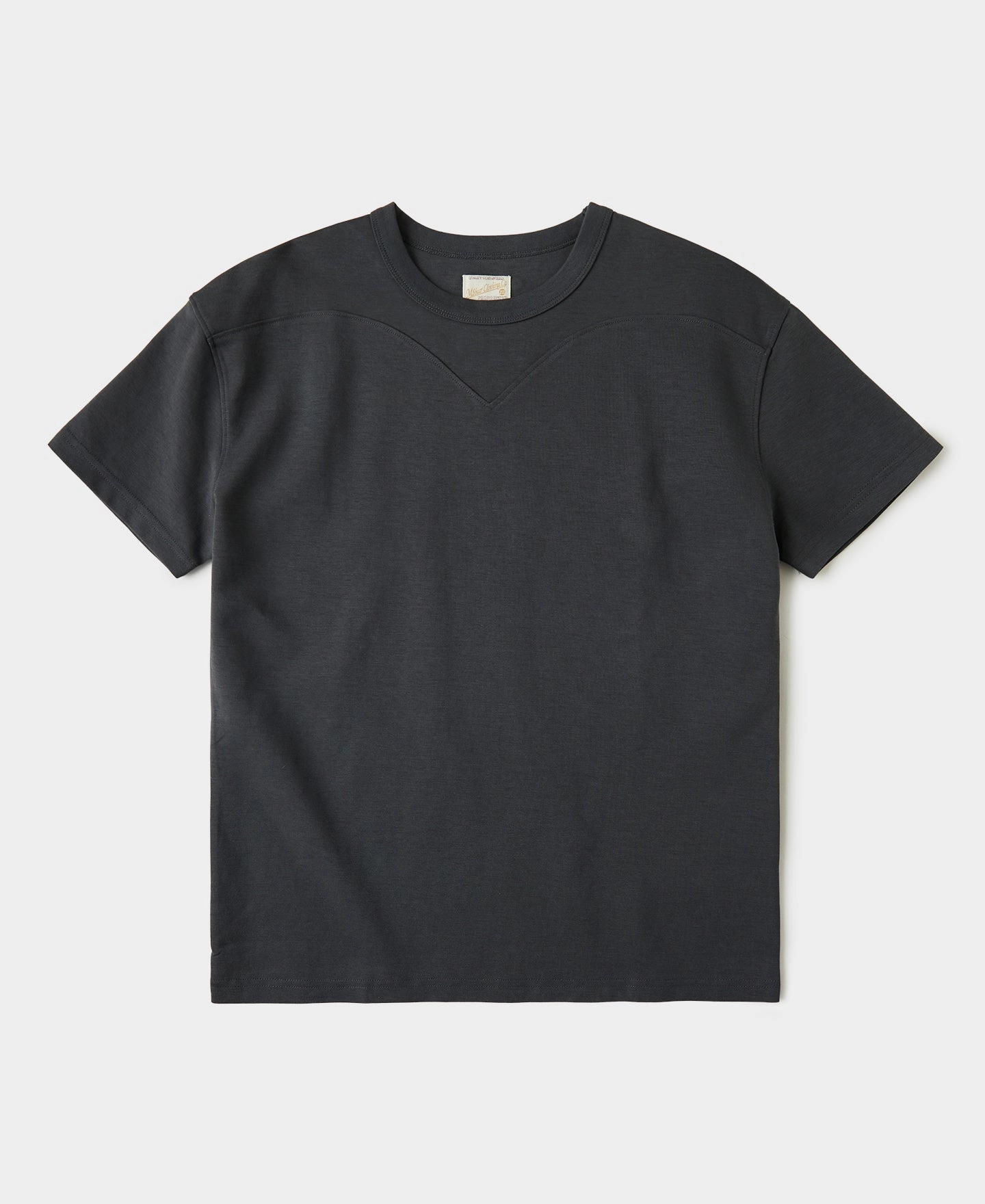 Cotton-Nylon Curved Yoke T-Shirt - Vintage Black Casual Flex Design