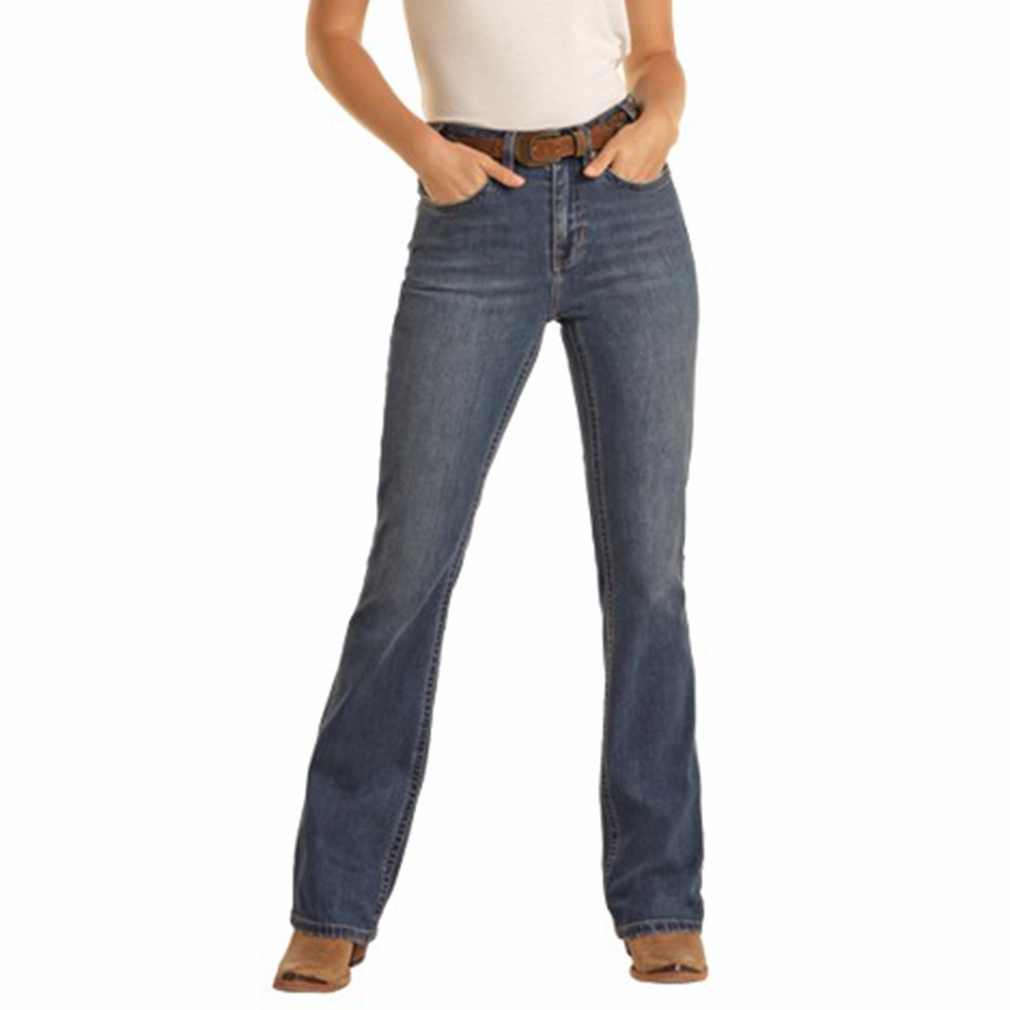 Youth Style Student Outfit Everyday Motion Rock & Roll Women's Med Vintage High Rise Bootcut