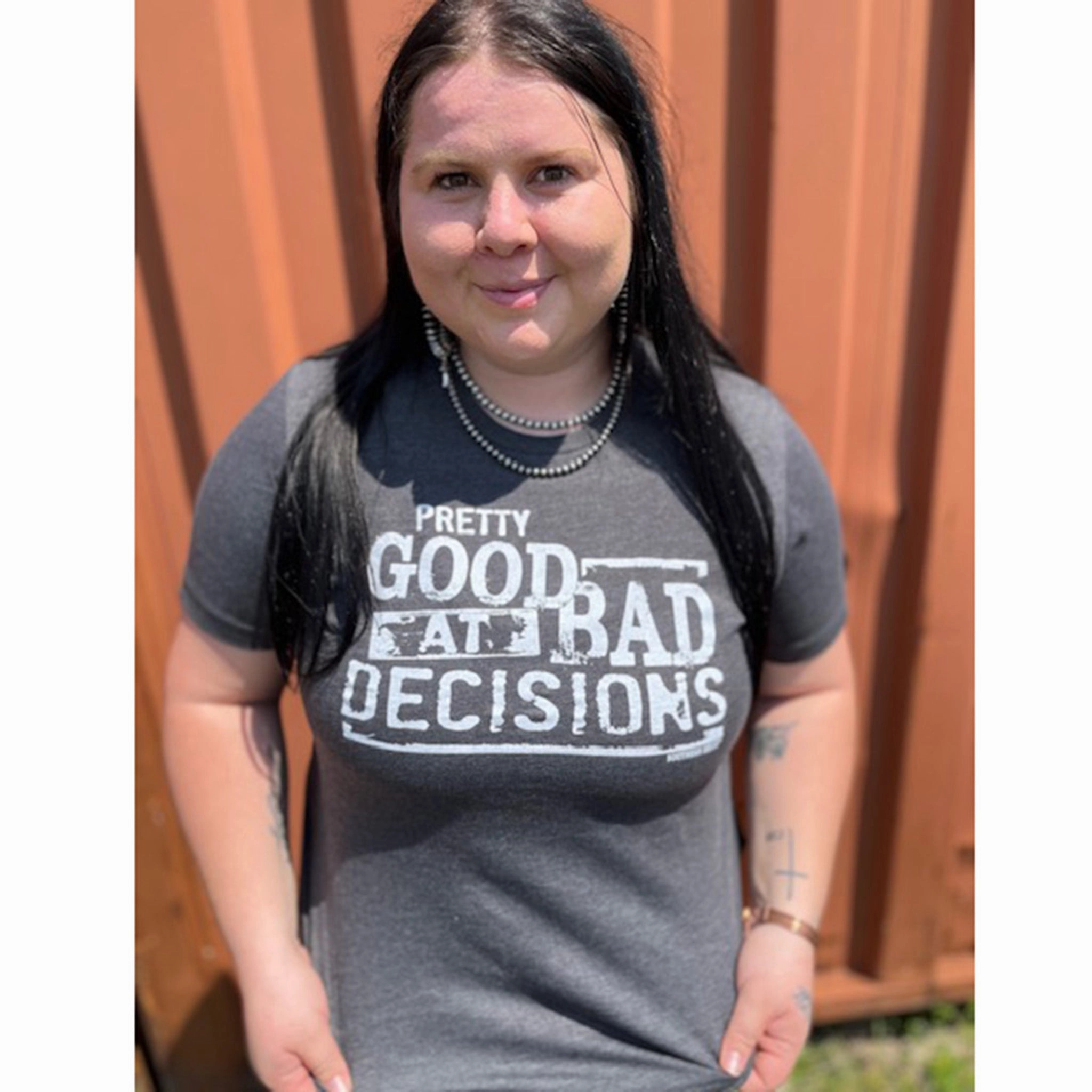 CollapsibleFrame MultiDirectionalStretch Bad Decisions Tee