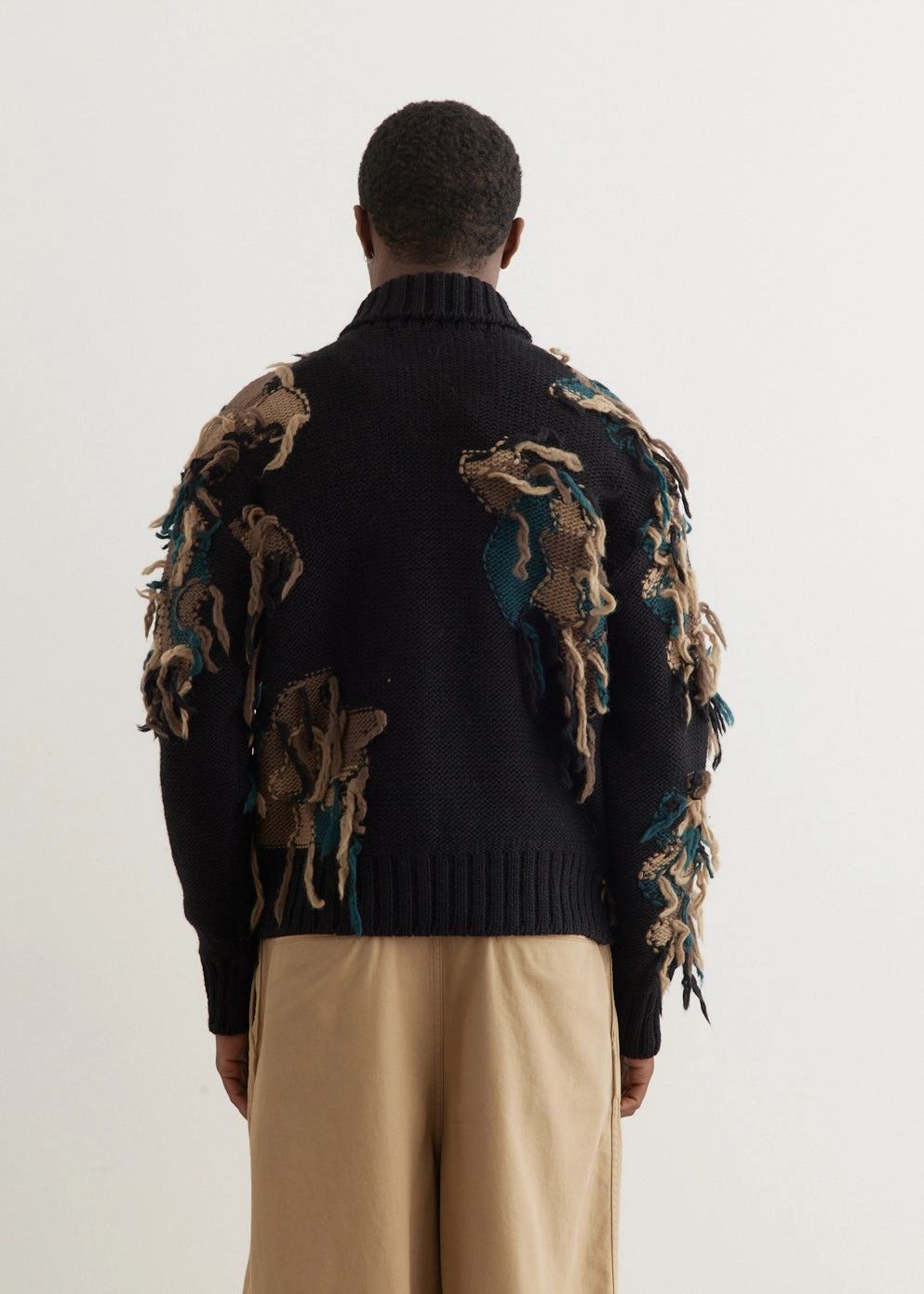 New Camouflage Zip-Up Cardigan Snow Day Stitched Look