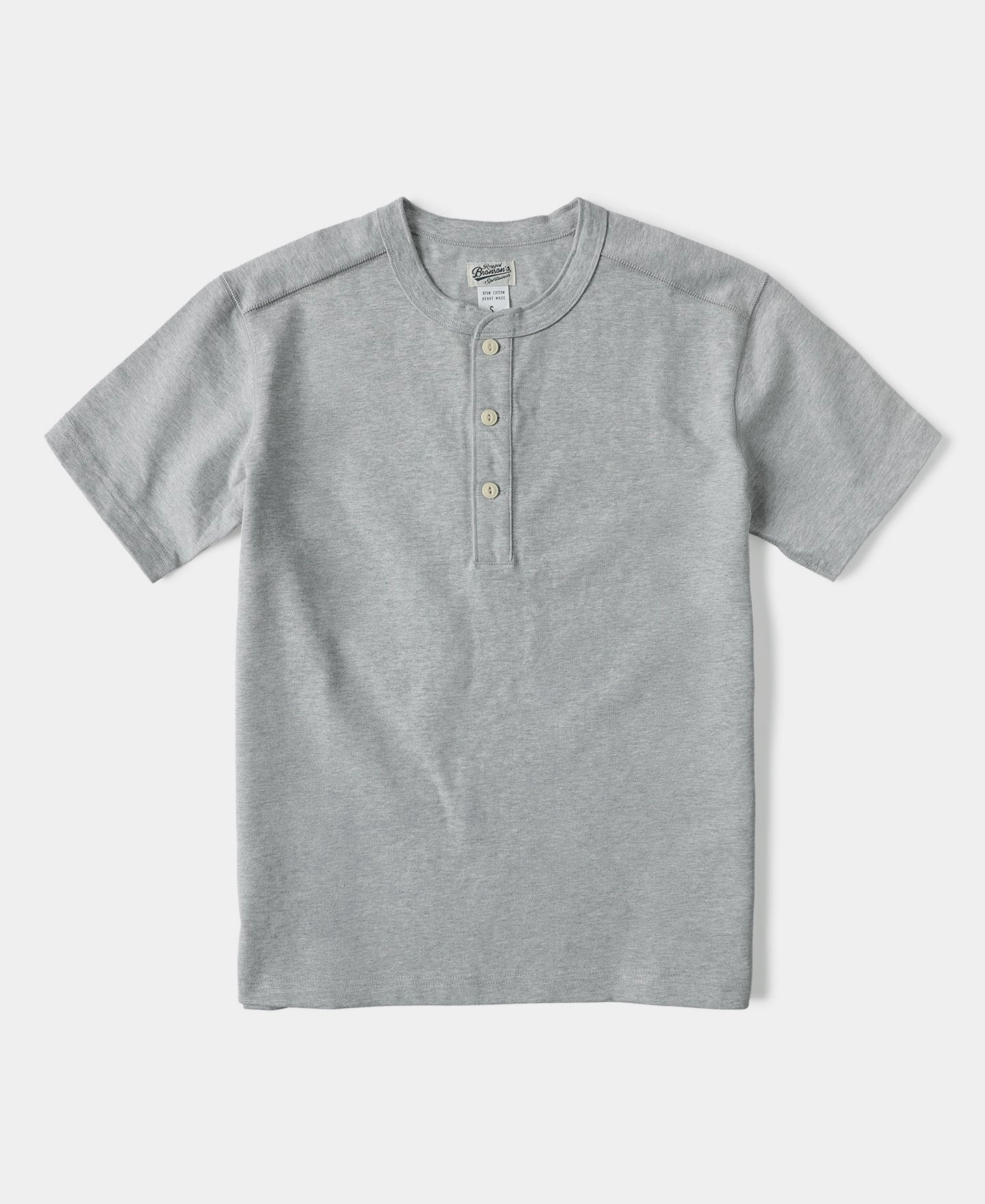 10.6 oz Cotton Short Sleeve Henley T-Shirt - Gray Street Smart Work efficiency