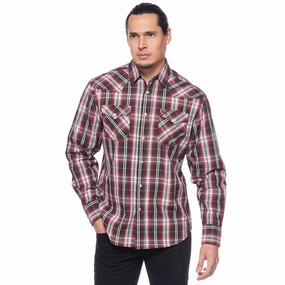 Timeless Wardrobe Ultra Soft Interior Avalon Men's Red/Grey/Black Plaid Long Sleeve