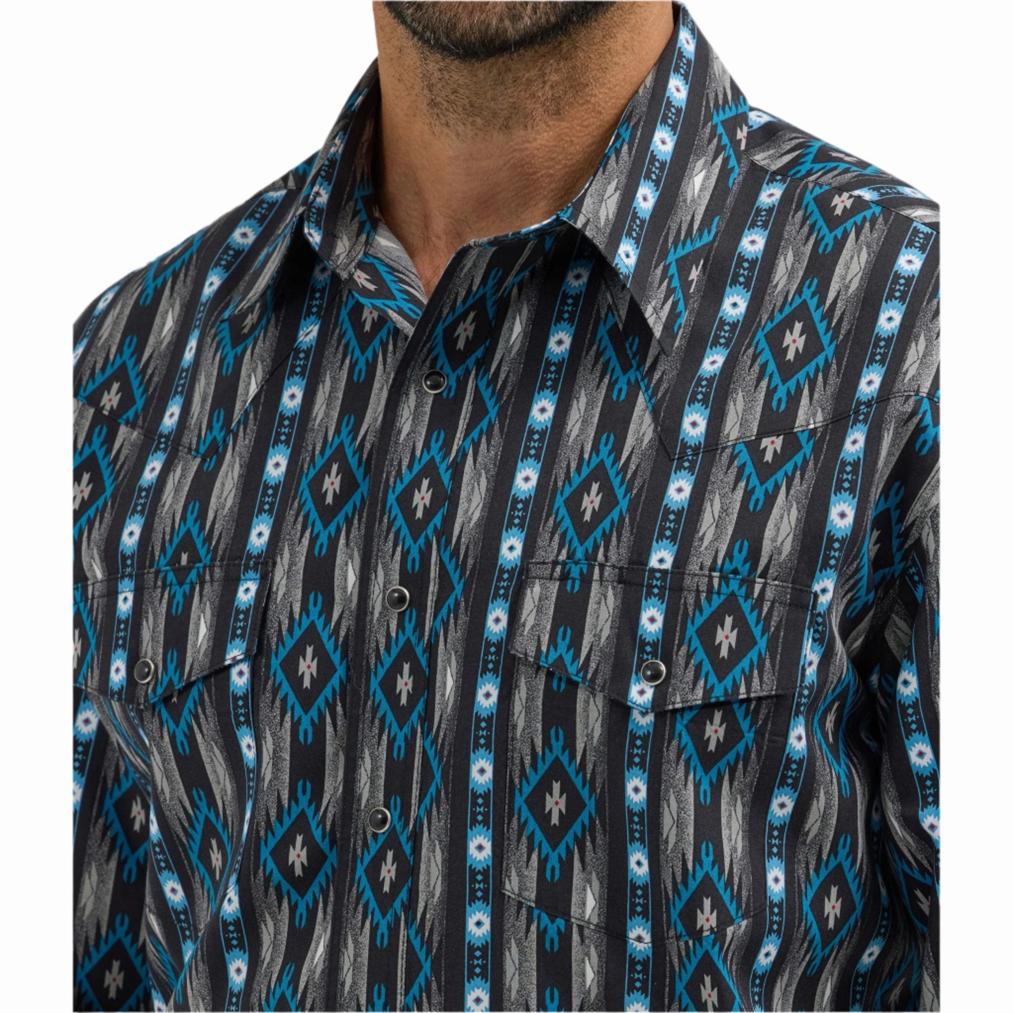 Wrangler Men's Checotah Pearl Snap Long Sleeve Seamless construction Gym Wear