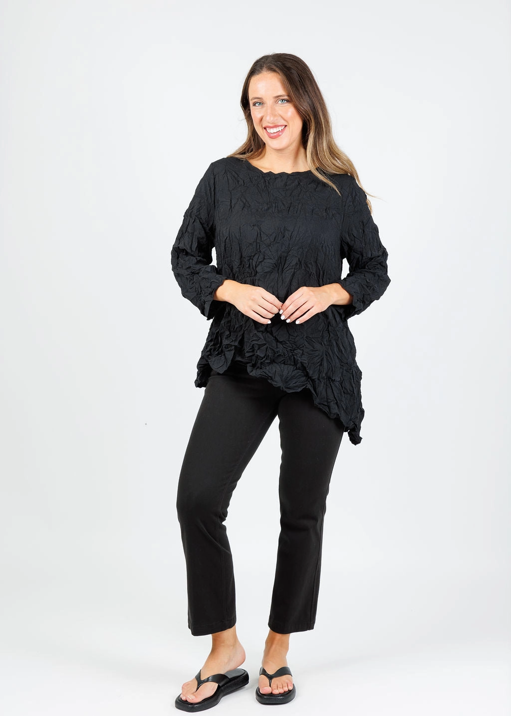 AntiStatic Material FadeResistant Coating Anti Slip Grip Technology Ezra Top - Black