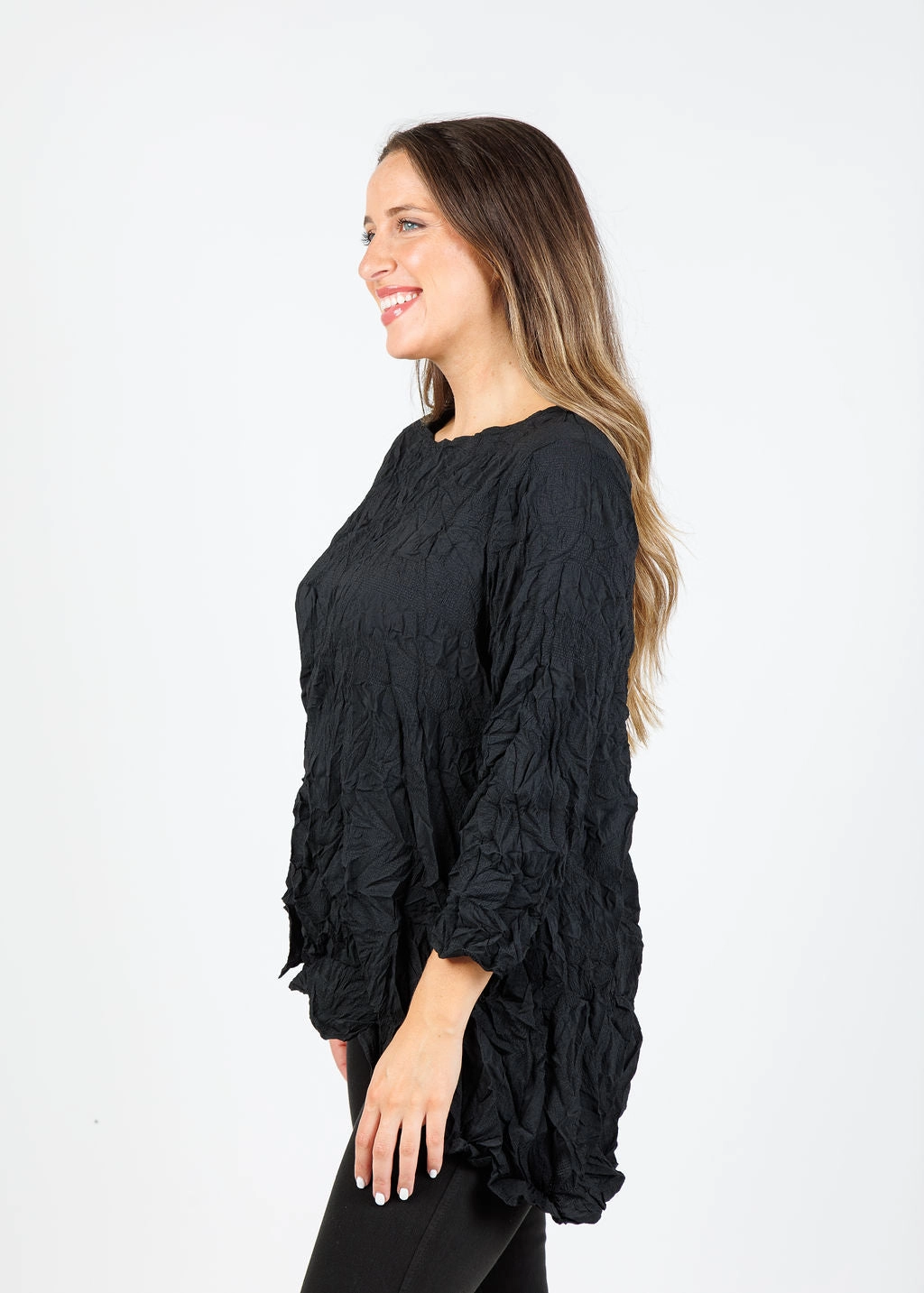 ZipClosure Weighted Hem Design Anti Slip Grip Technology Ezra Top - Black