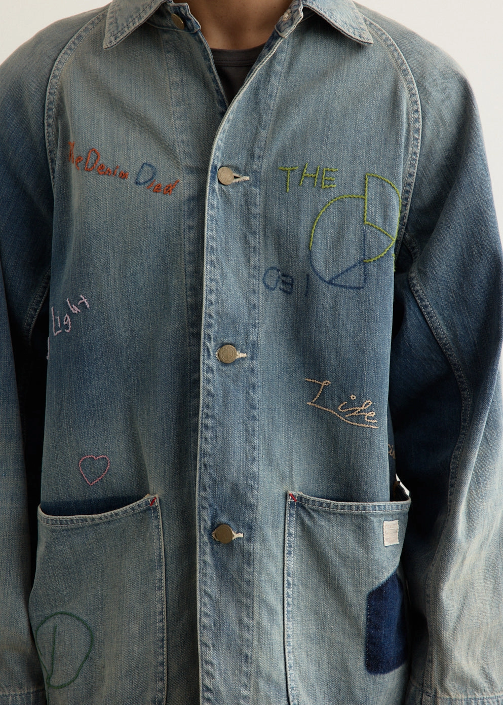 12oz Denim CACTUS Coverall (Memorial Embroidery Model) Single Buttons Articulated Elbows
