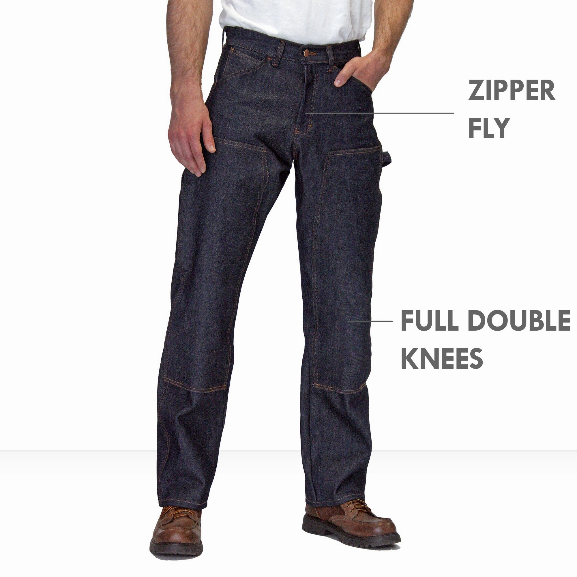 #3303 Double-Front Jean Carpenter Dungarees - MADE IN USA Base Attire