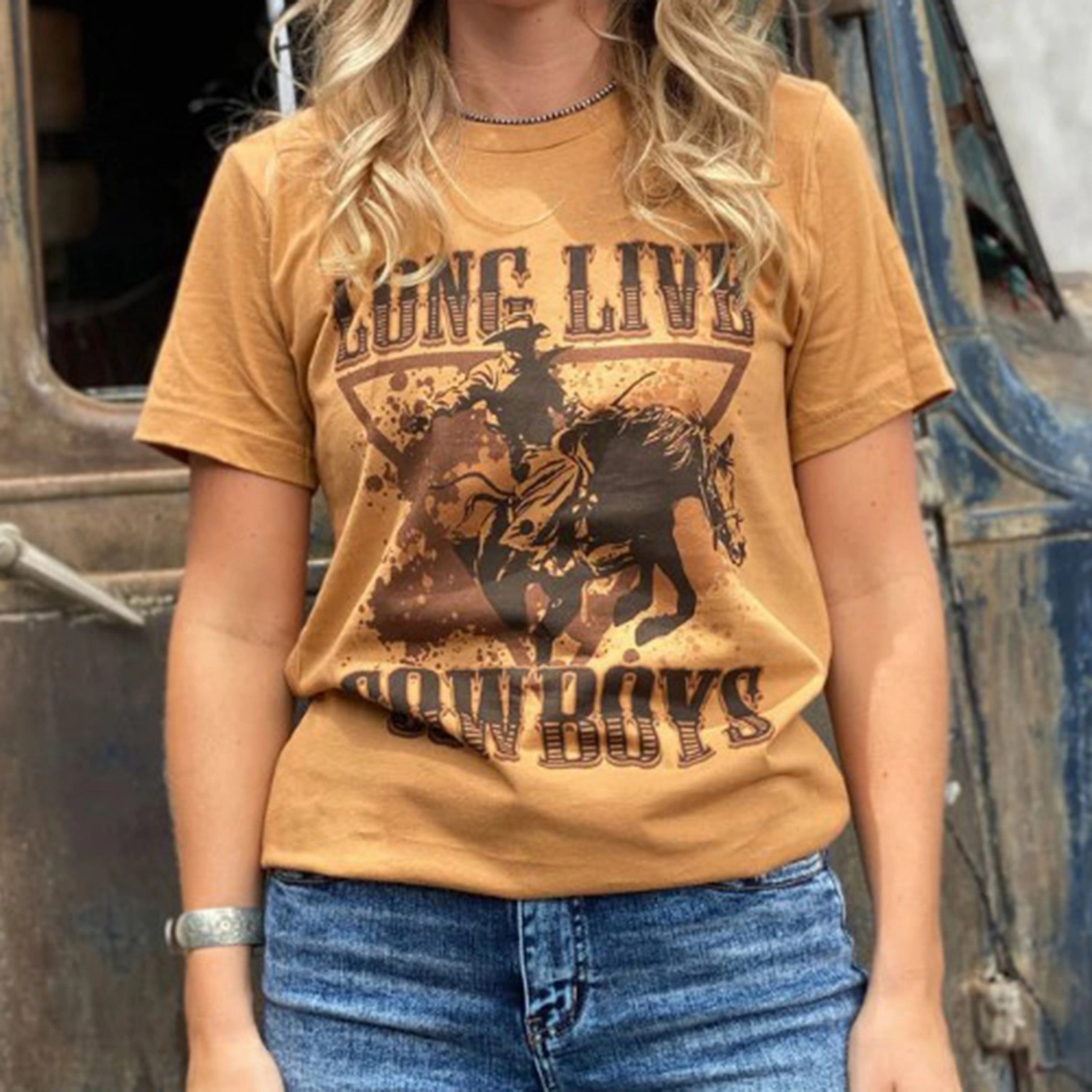 PolishedFinish J Forks Women's Long Live Cowboys Tee