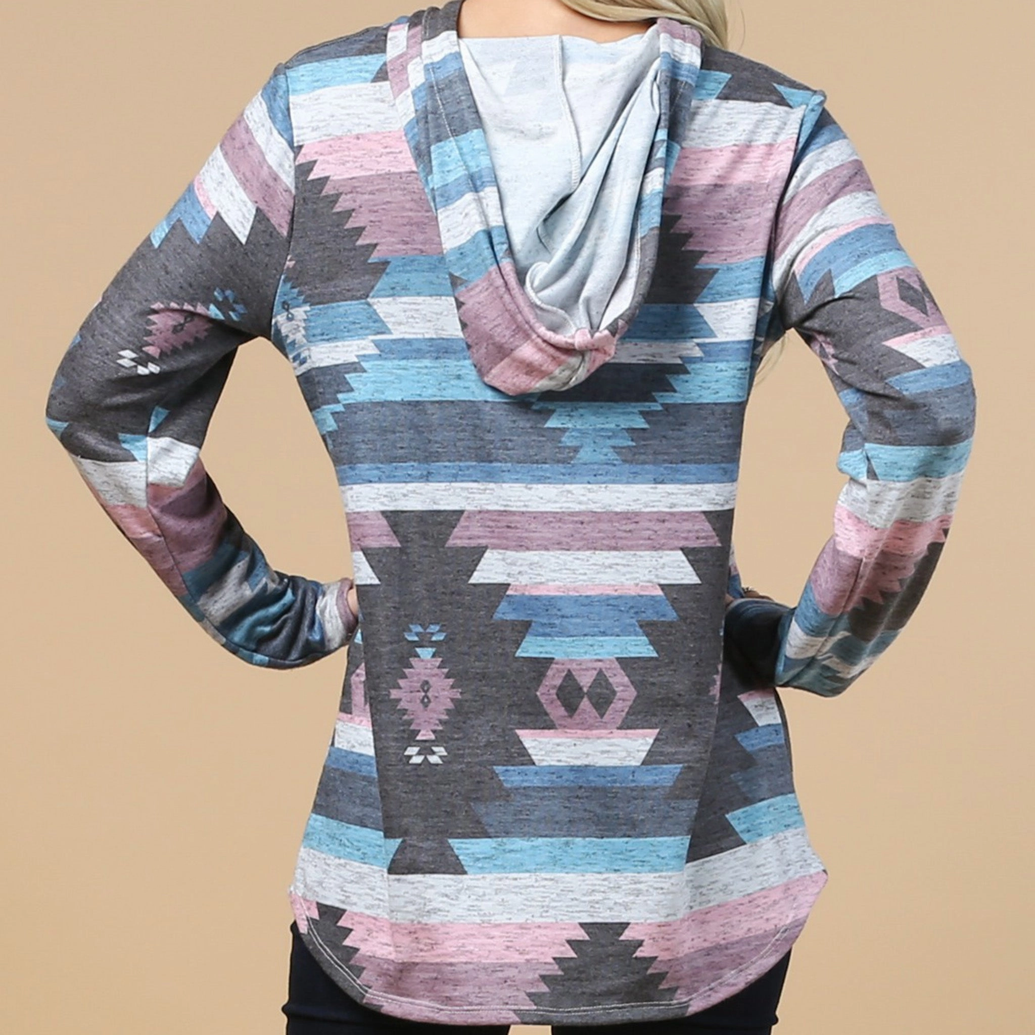 Avery Women's Aztec Soft Hacci Hoodie AntiPilling Surface