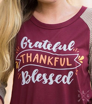 Southern Grace Maroon Grateful B-ball Tee AntiPillTreatment MultiPocket Design
