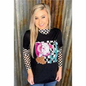 HighDurabilityWeave Women's Black & Pink Hereford Roaming The Desert Tee