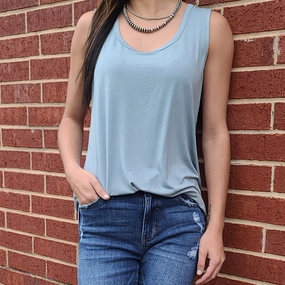 Microfiber texture Durable Interlock Stitch Antique Sage Tank