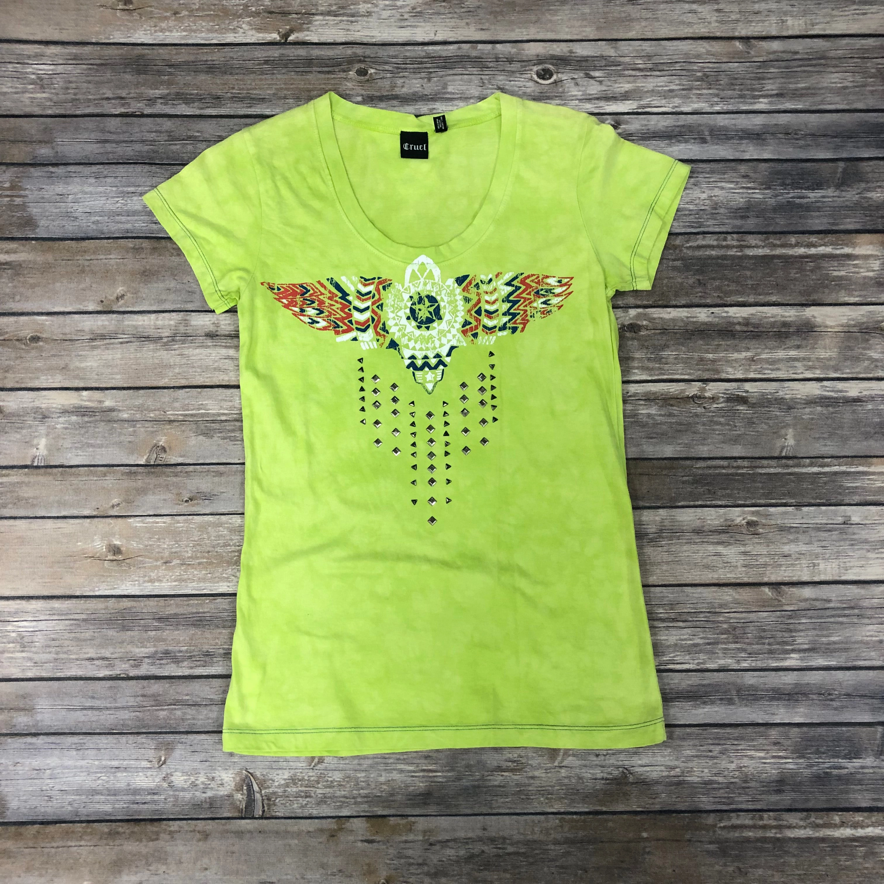 MinimalistDesign WaffleWeave Lime Green Thunderbird Short Sleeve Shirt
