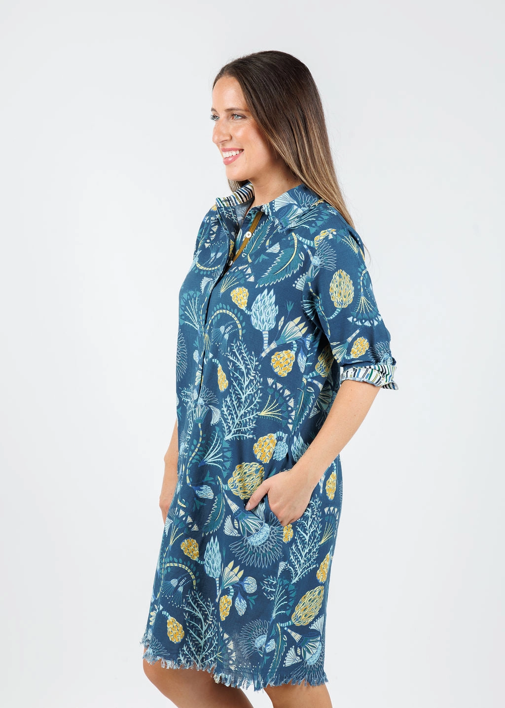 Chatham Dress - Blue Underwater Non-Pilling Polished Design