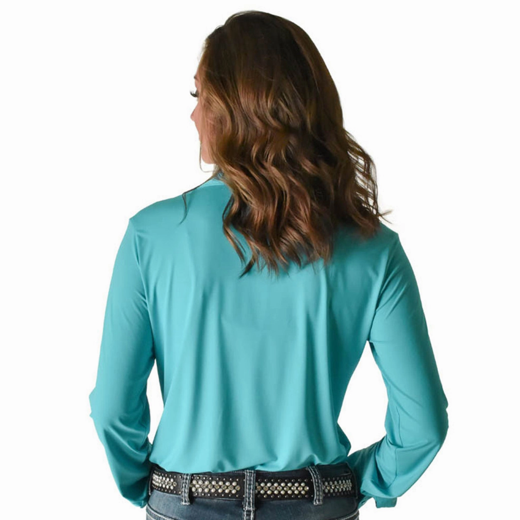 Cowgirl Tuff Women's Turquoise Button Up Cozy Wear