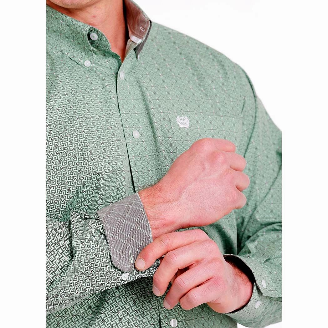 Cinch Men's Green Pattern L/S Unisex Option