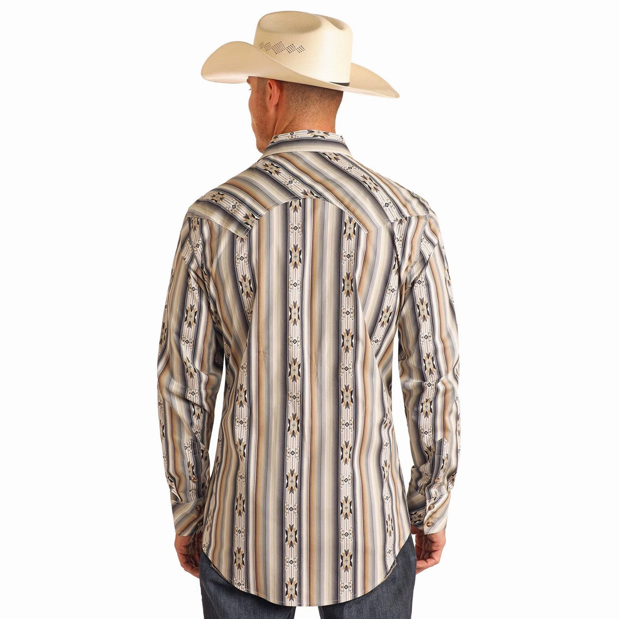 Rock & Roll Cowboy Men's Multi-Southwest Long Sleeve Everyday Essential
