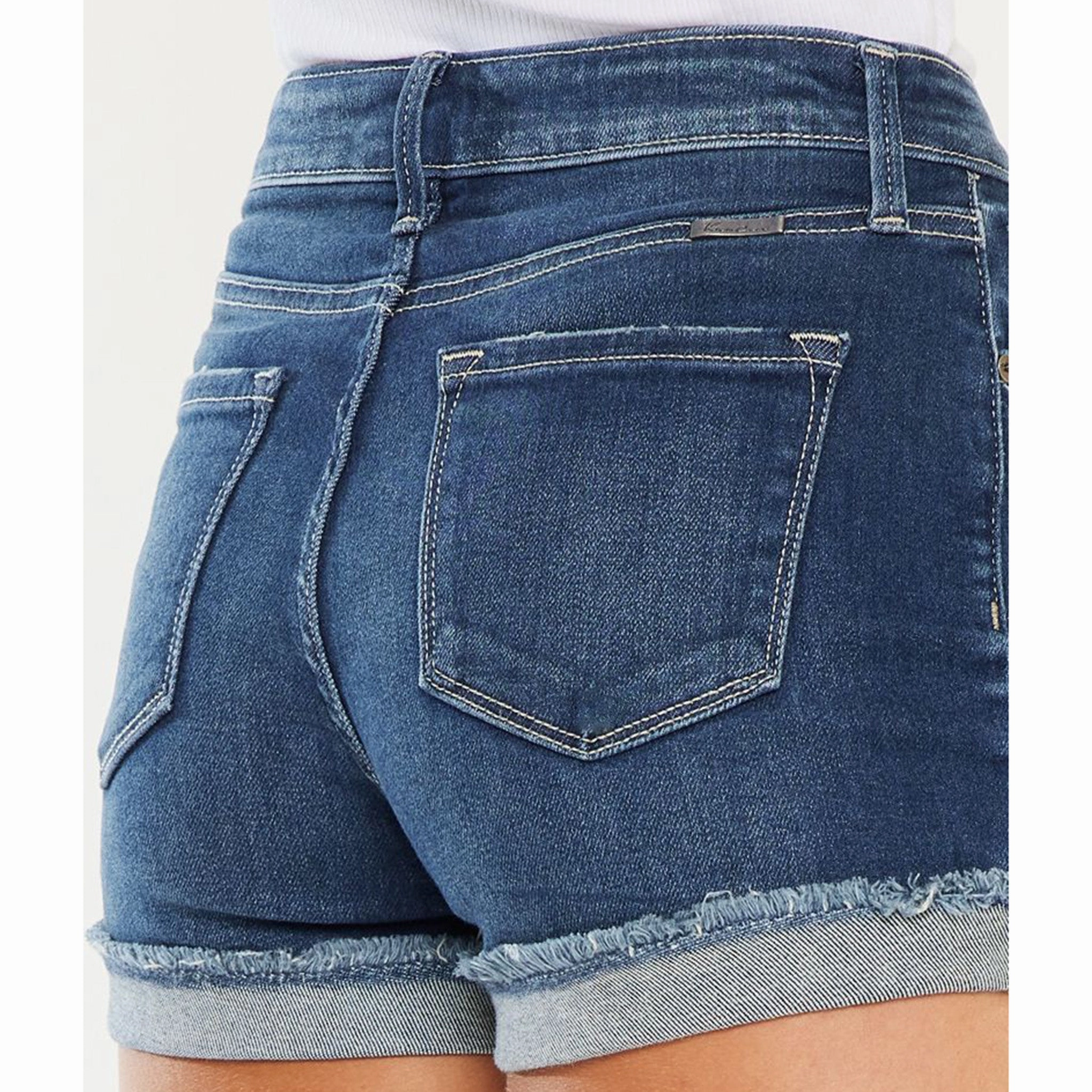 Effortless Style Hidden Rivet Details KanCan Women's High Rise Shorts