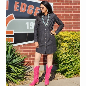 Wrangler Women's Black Denim Dress Event Glow