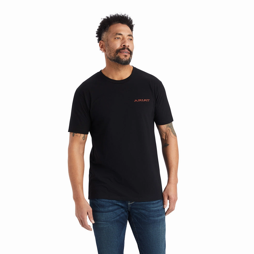 Ariat Men's Black Bronc Buster Tee Cooling Mesh Lining