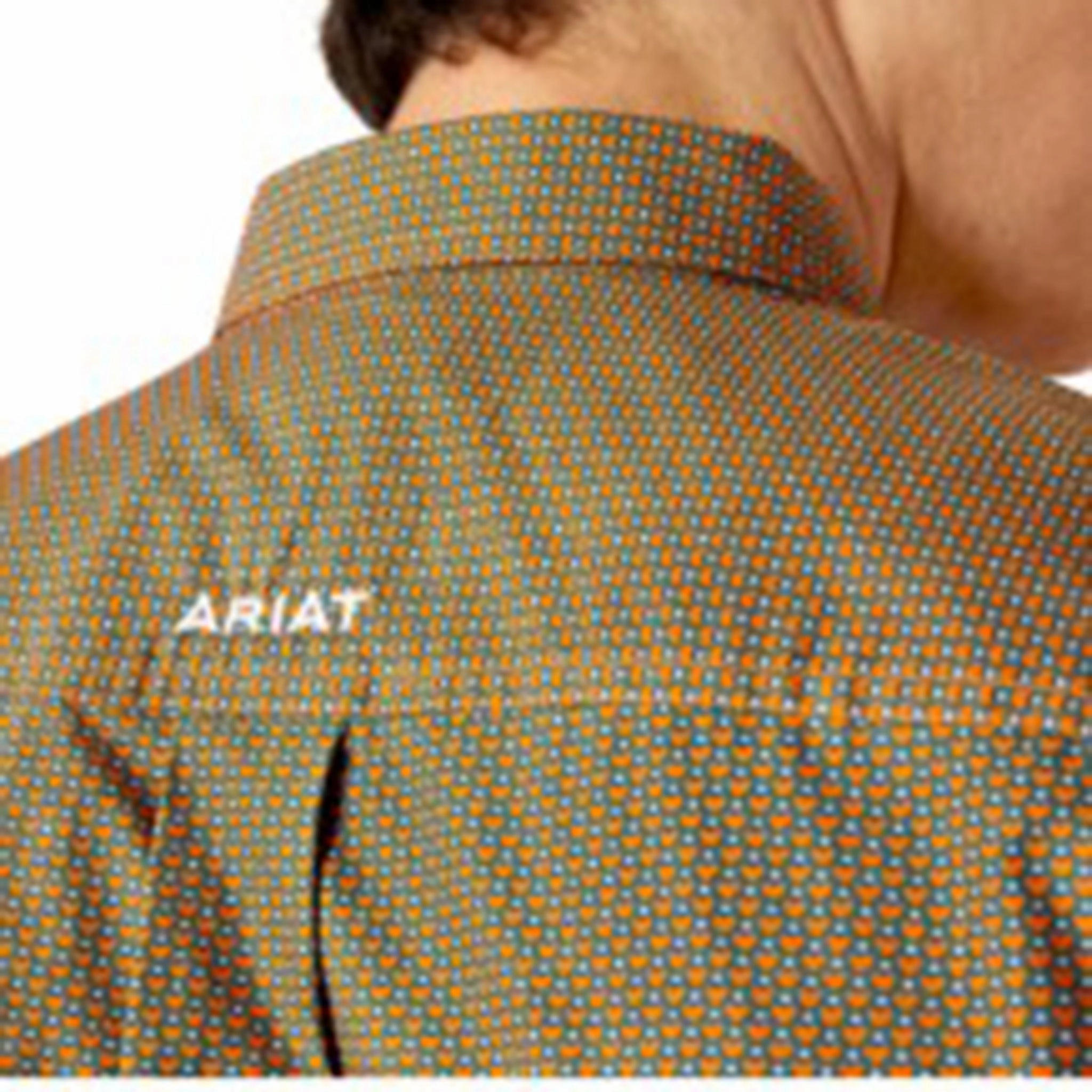 Durable Button Closures Friends Meetup Ariat Men's Blue & Orange Hearts Shirt