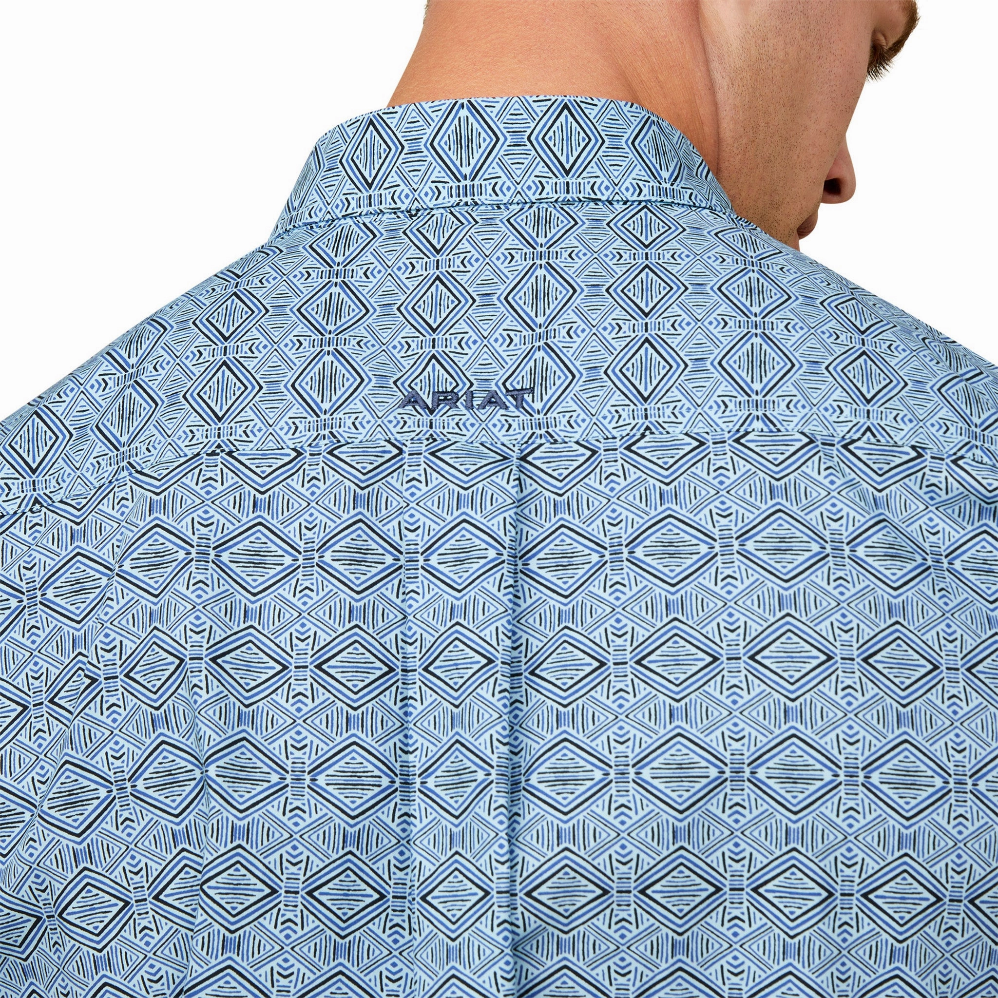 Ariat Men's Blue and White Fitted Iverson Two Tone Stitching Sophisticated Look