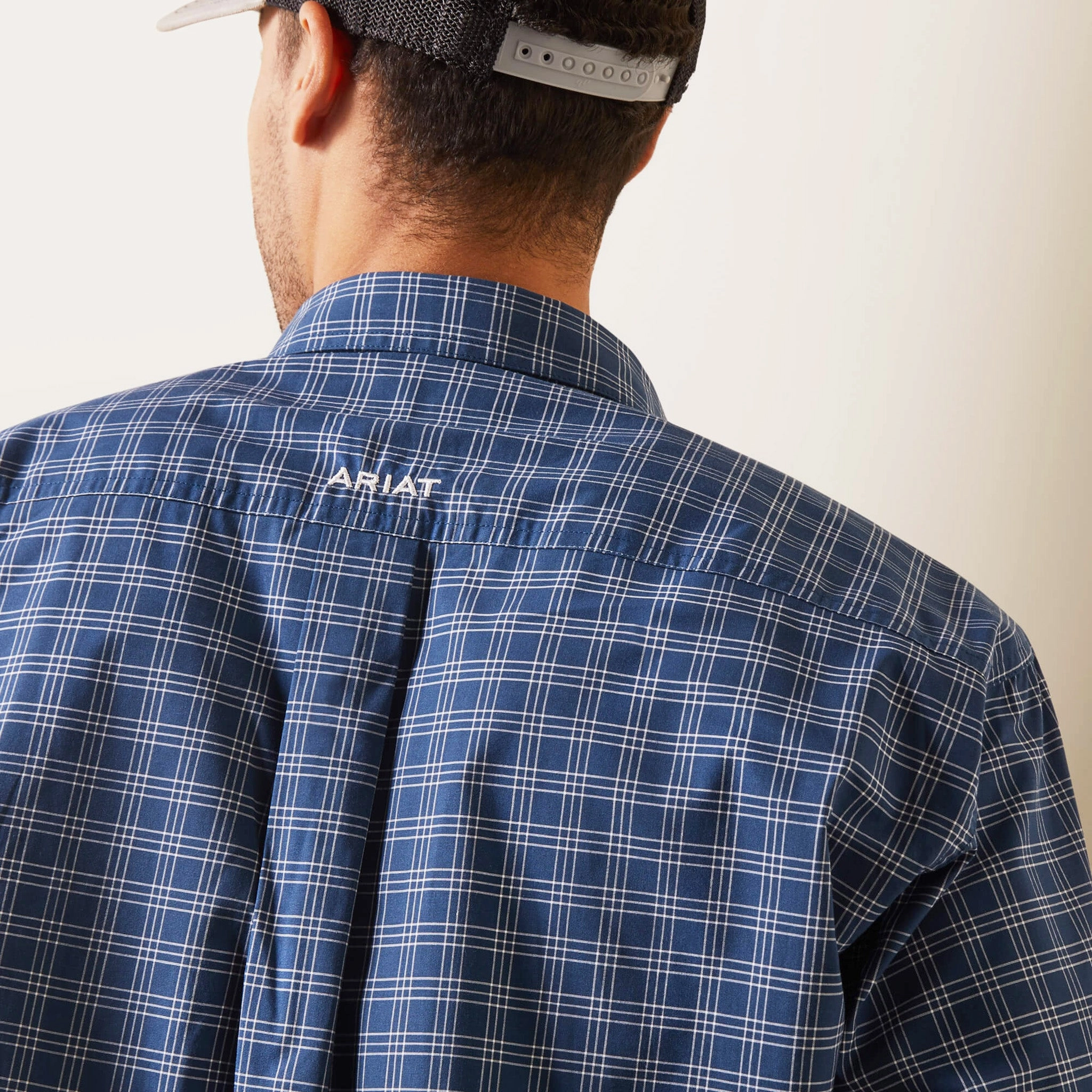 Ariat Men's Blue Plaid Pro Series Shirt Durable Buttons Fitted Shape