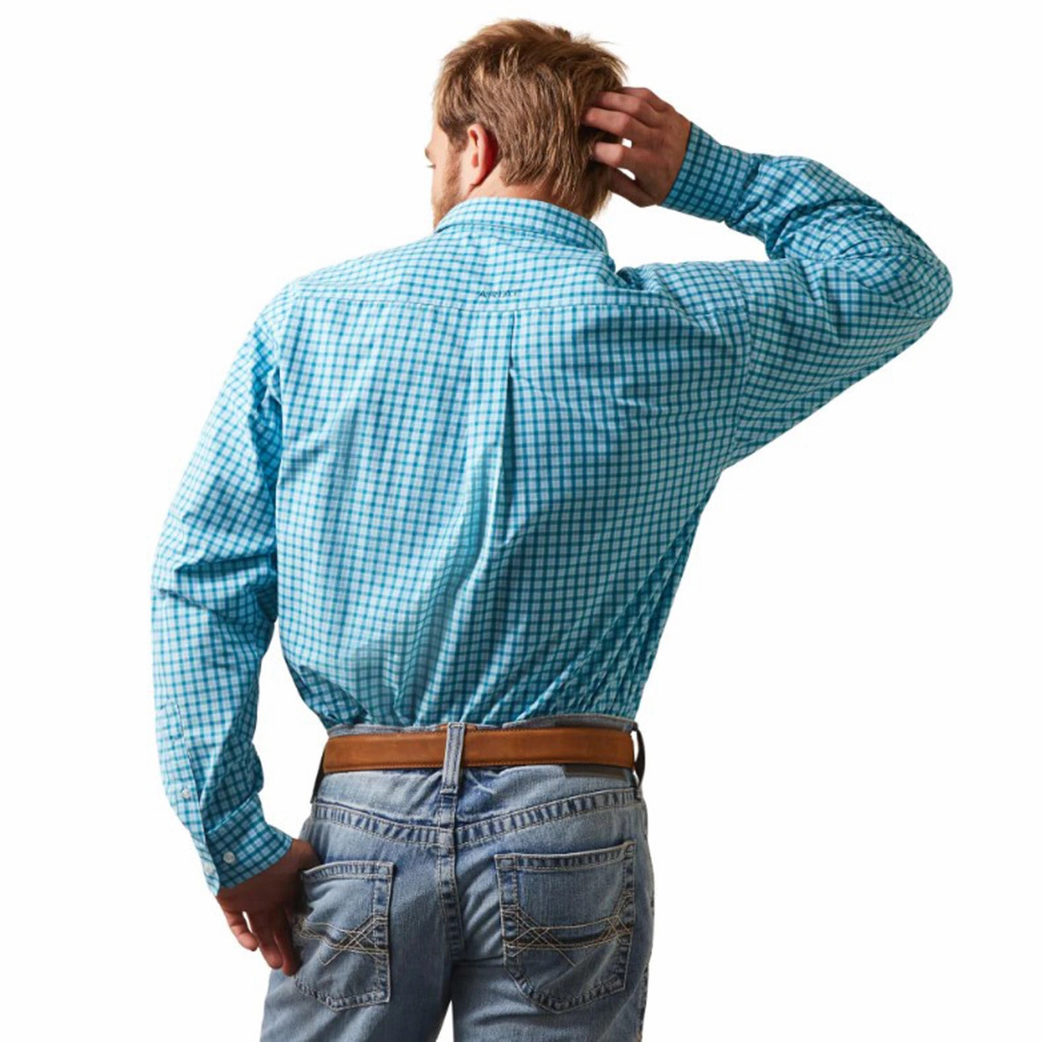 Ariat Men's Blue Pro Kalvin Shirt Weekend Wear Anti Pilling Surface