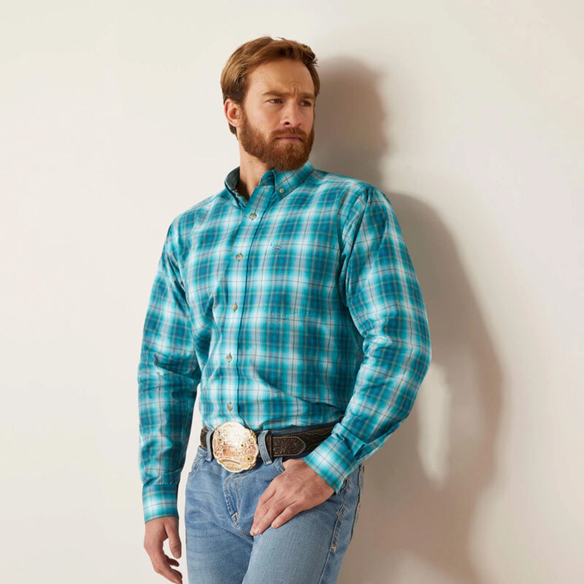 Sports Ready Ariat Men's Blue/White Plaid Shirt