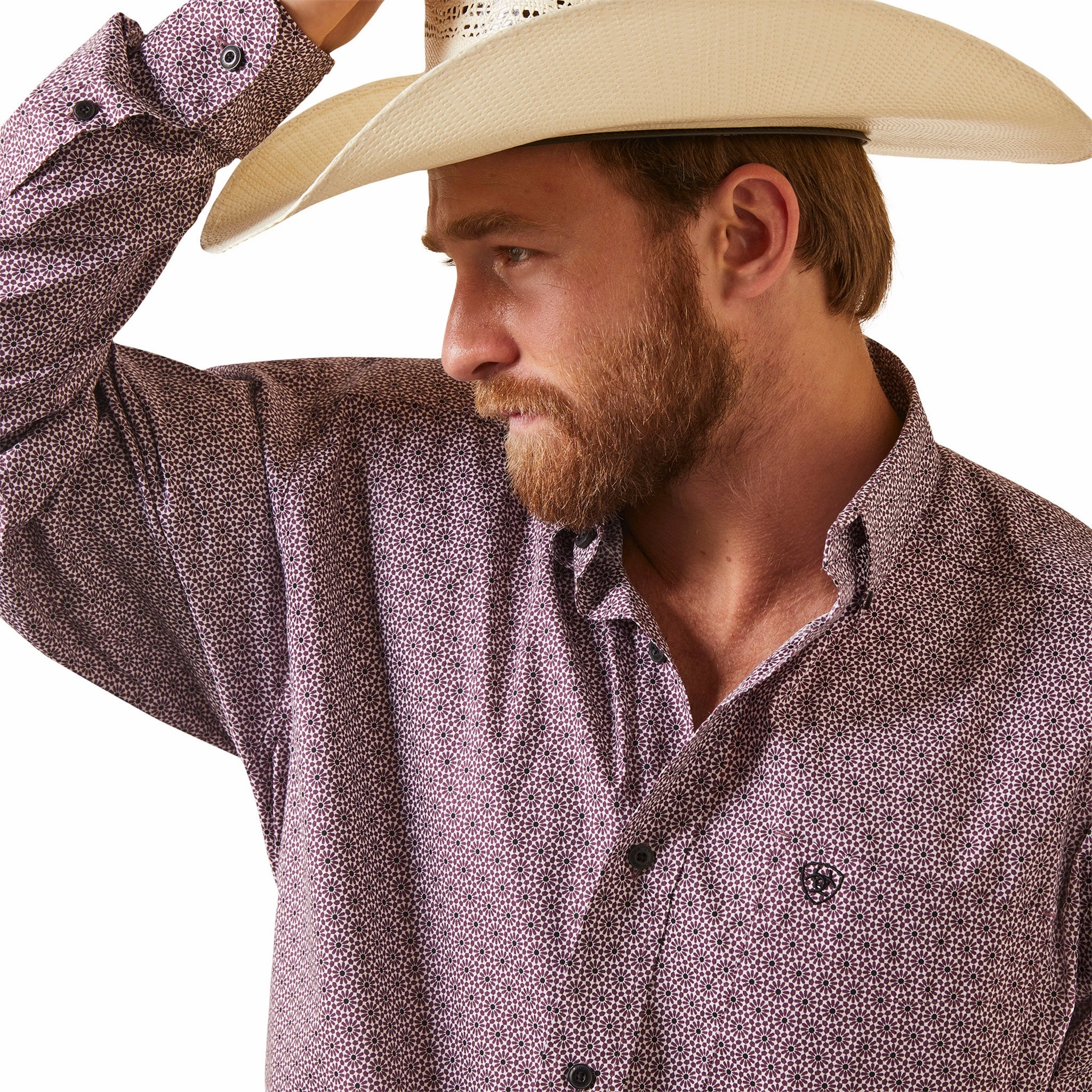 Non Restrictive Armhole Reinforced Seams Ariat Men's Demetri Classic Fit Shirt