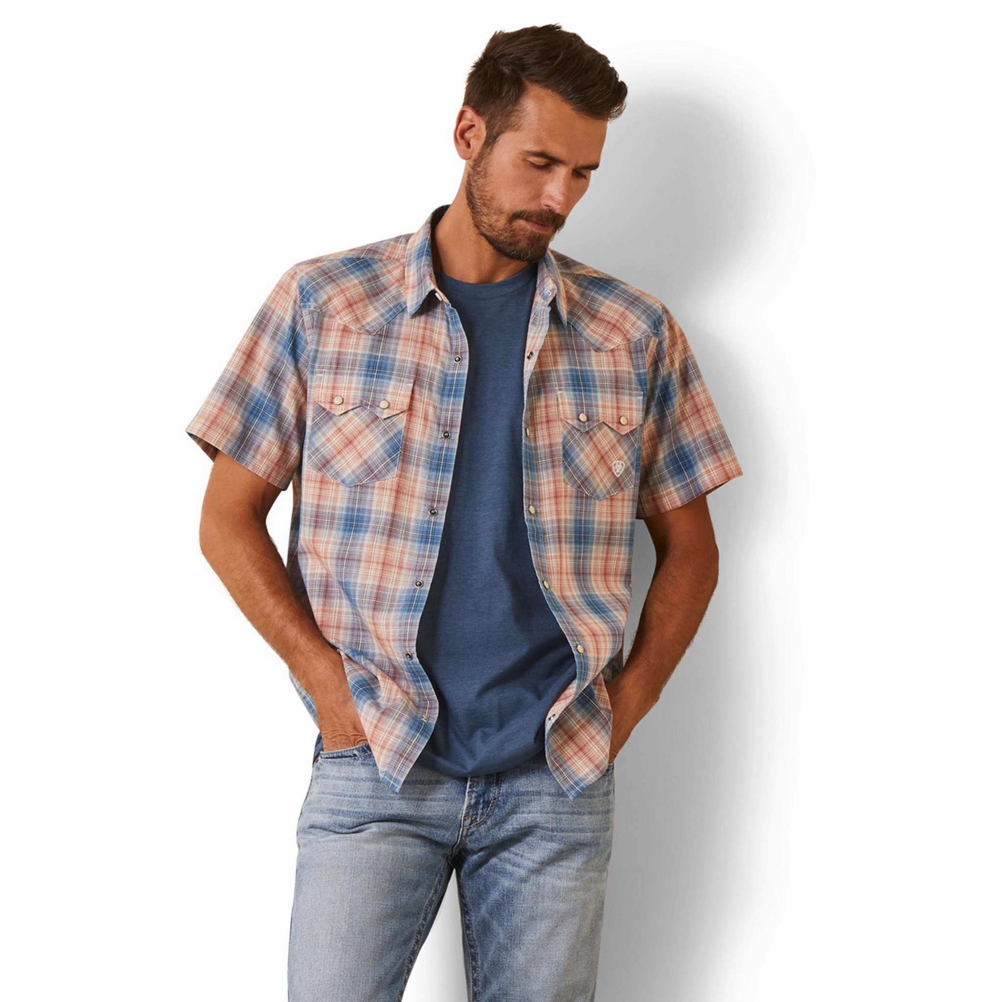 Ariat Men's Hadrian Retro Plaid Shirt Brunch Outfit