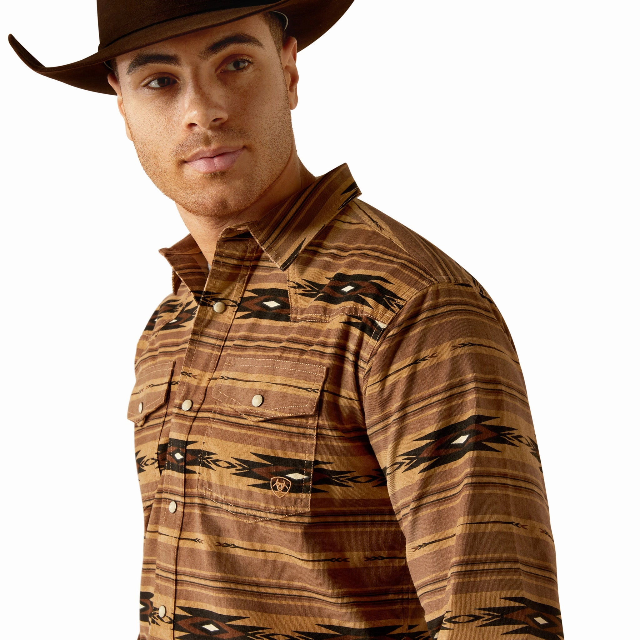 Ariat Men's Hobart Brown Southwest Long Sleeve Classic Wardrobe