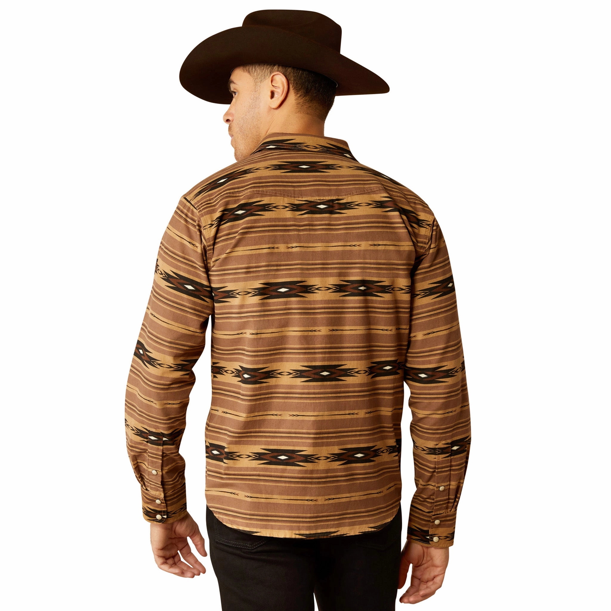Ariat Men's Hobart Brown Southwest Long Sleeve Preppy Vibe