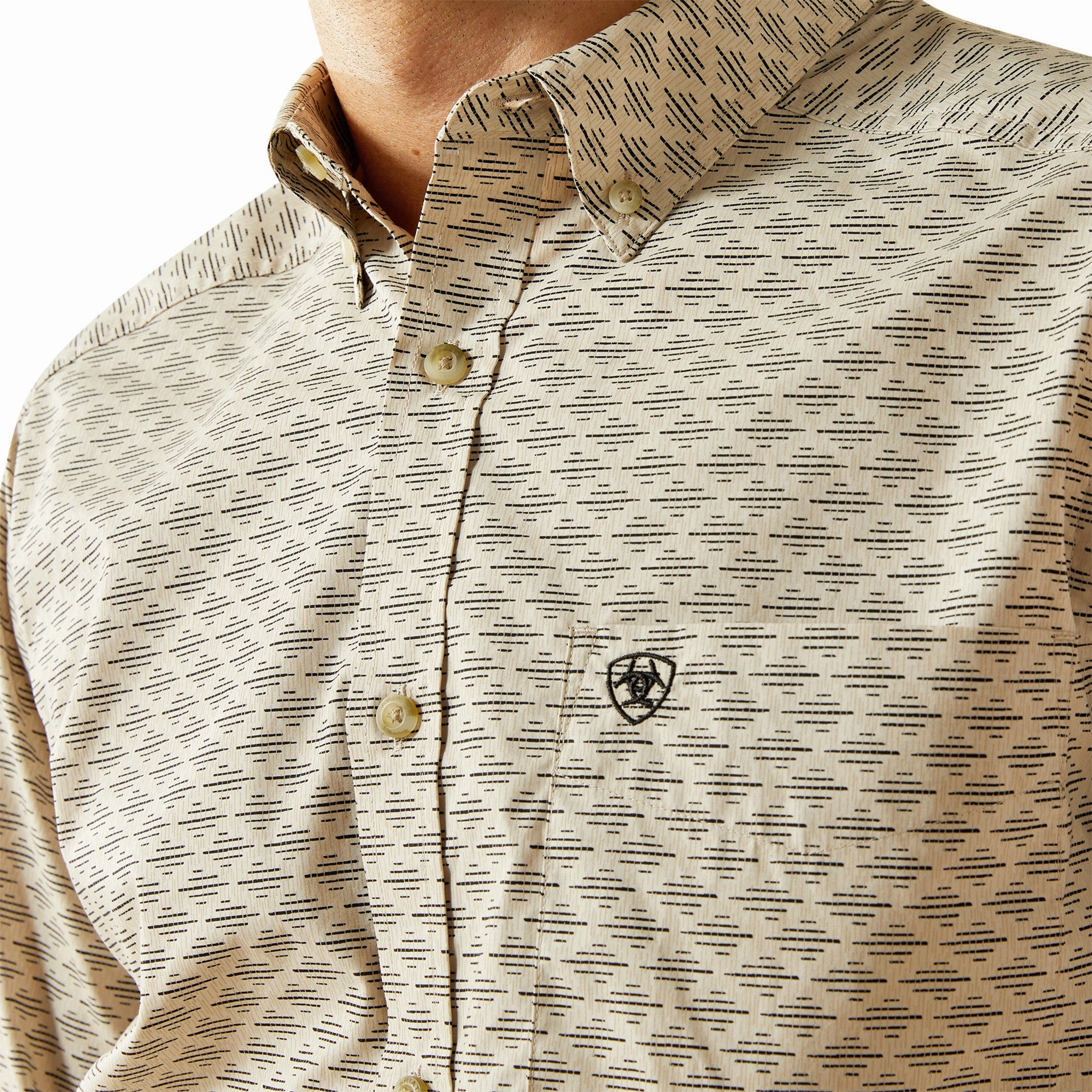 adult clothing Ariat Men's Khaki Sirius Fitted Shirt