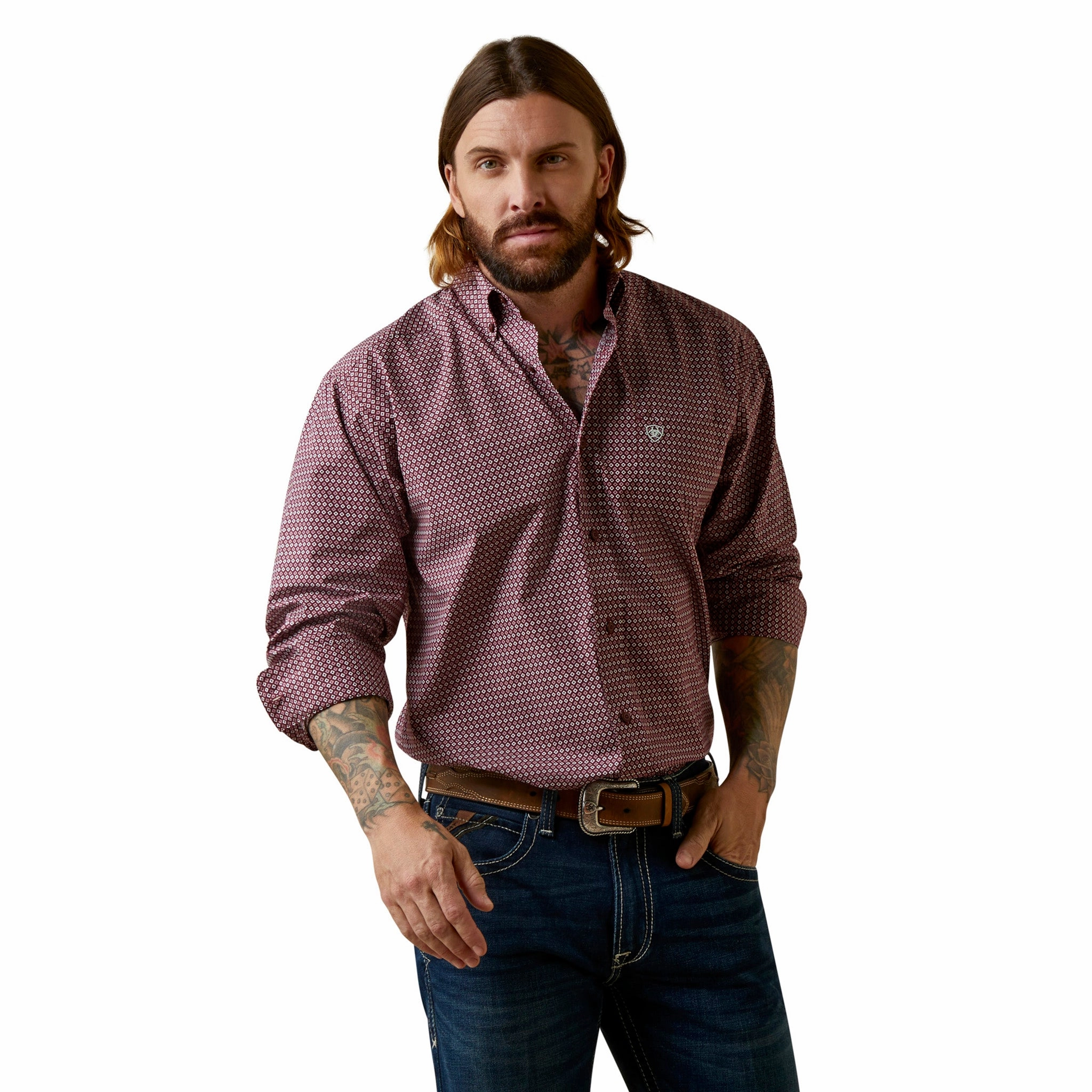 Sleek Silhouette Ariat Men's Long Sleeve Abel Classic Fit