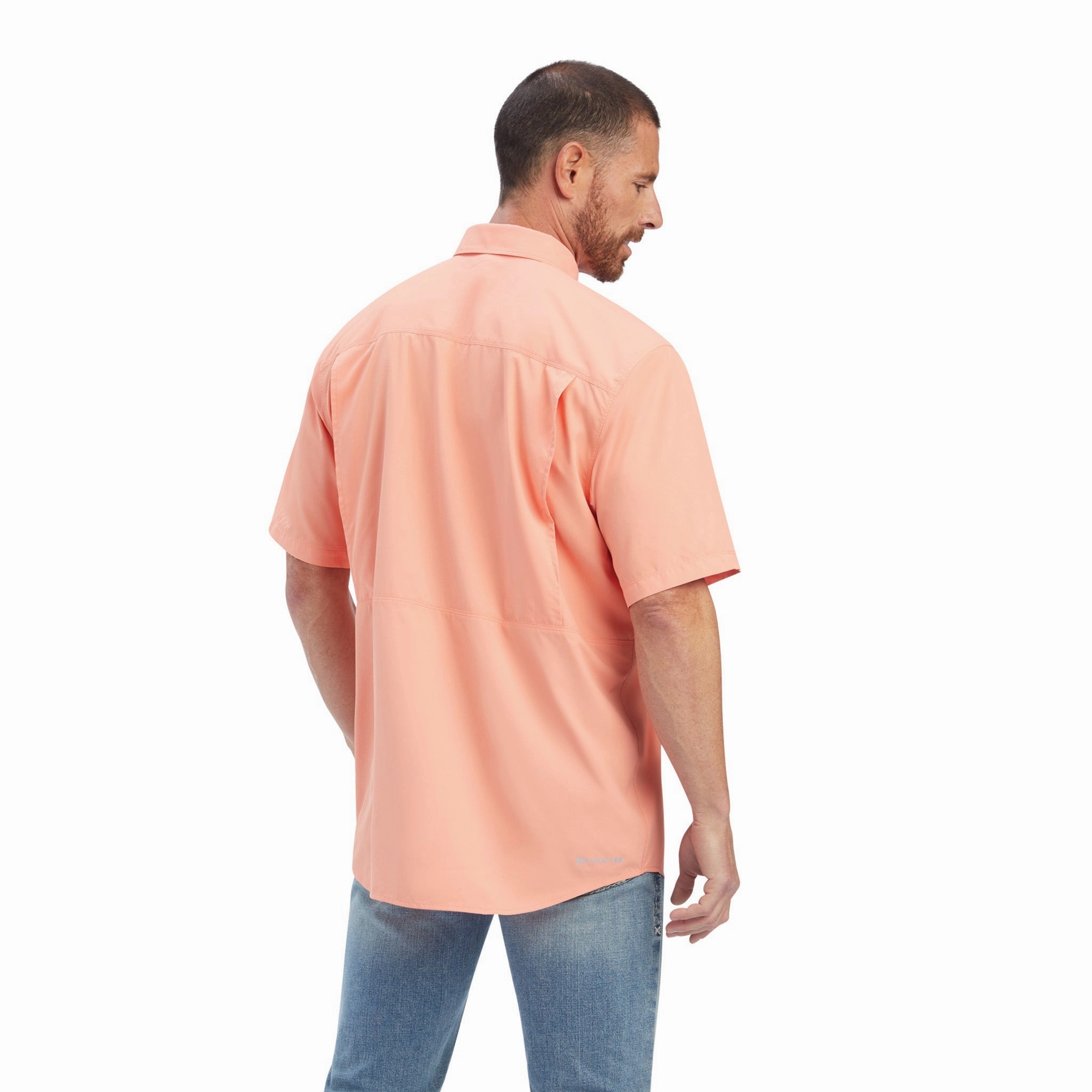 Stylish Comfort Ariat Men's Peach/Pink VentTek Short Sleeve Shirt
