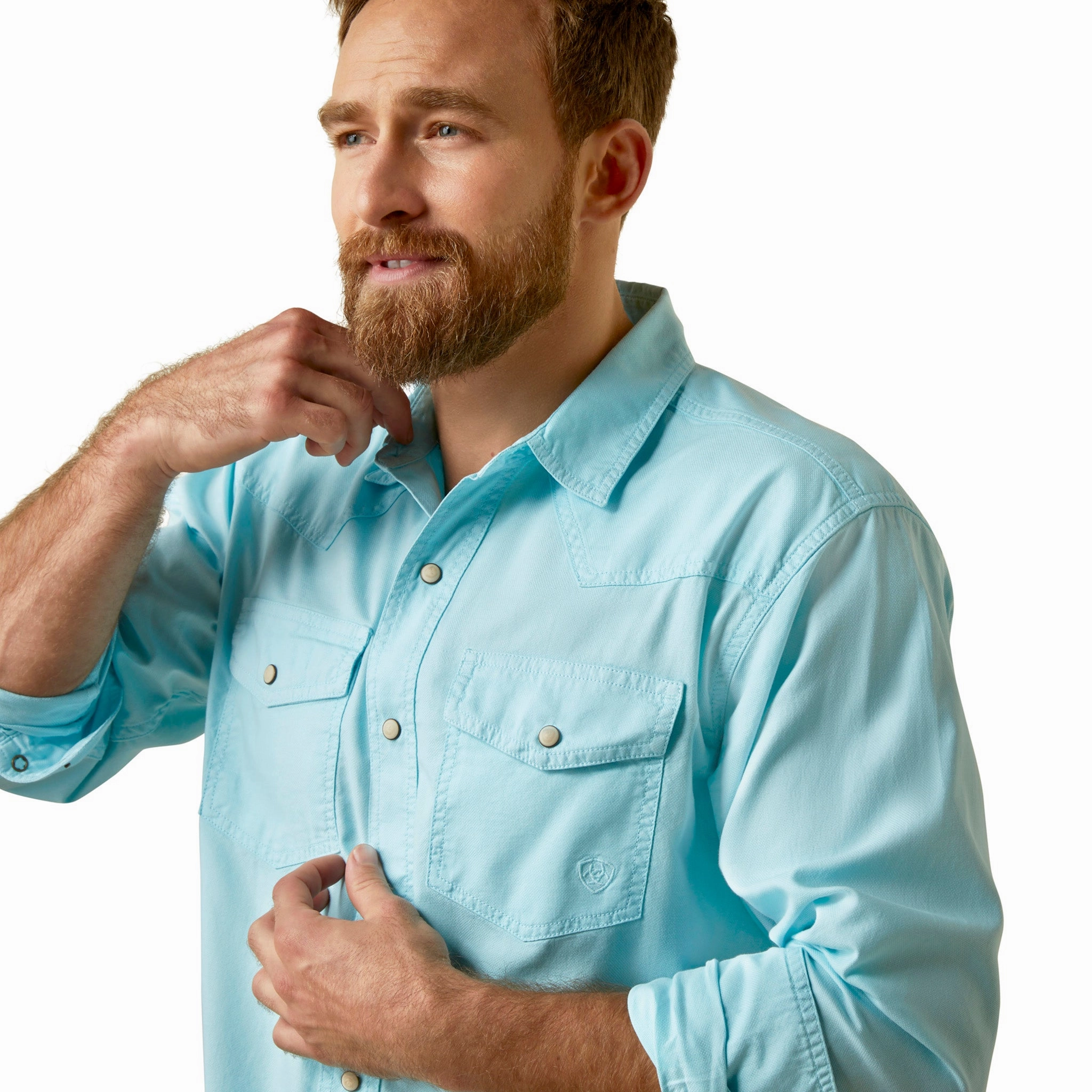 Ariat Men's Solid Aquatic Long Sleeve Shirt Black Tie Optional Street Style