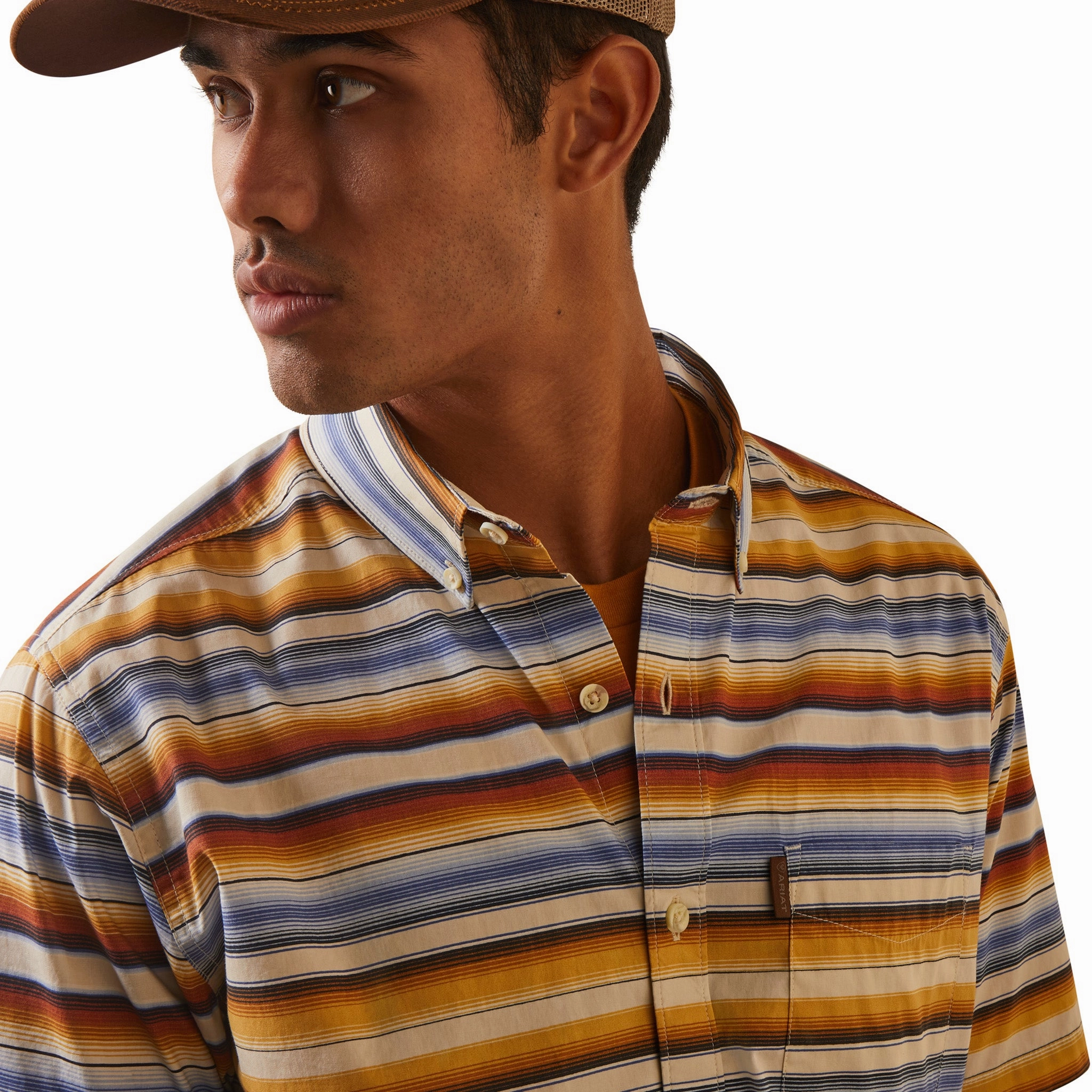 Premium Option high-low hem Ariat Men's Sunset Serape Short Sleeve Shirt