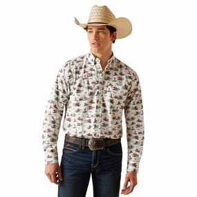 Effortless Style Trendy Daywear Ariat Men's Surfing Longhorn Aloha Long Sleeve Shirt