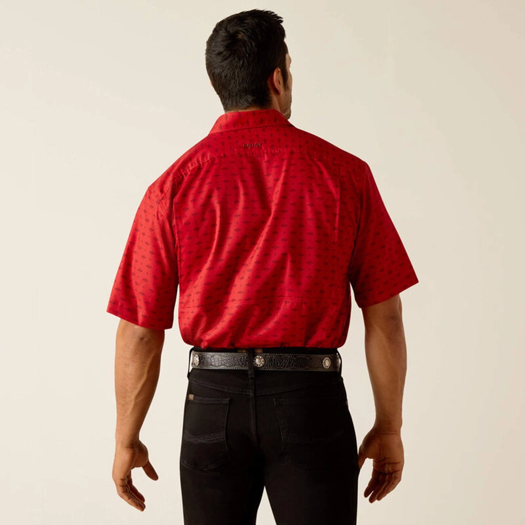 hypoallergenic material Ariat VentTEK Red Short Sleeve Button Down