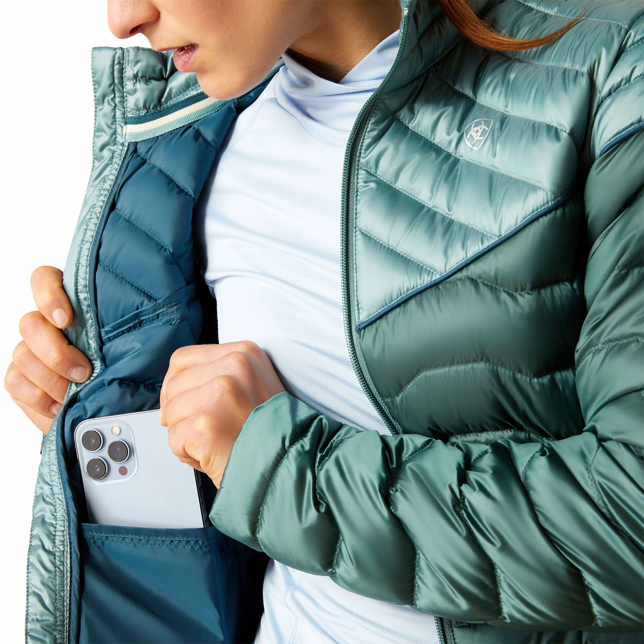 Flex Fit Fabric Ariat Women's Arctic Silver Ideal Down Jacket