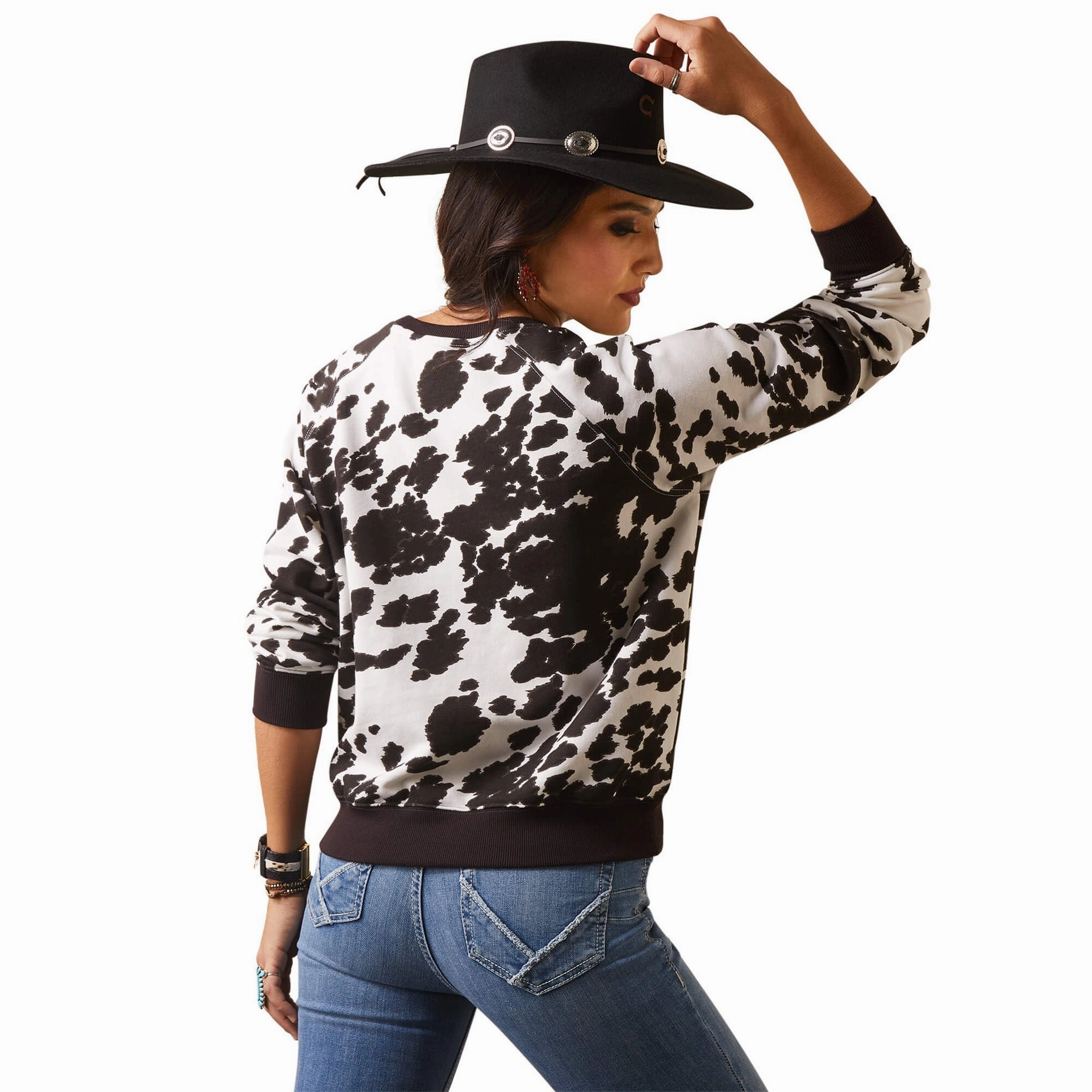 Durable Reinforced Shoulders Ariat Women's Holstein Cow Sweatshirt