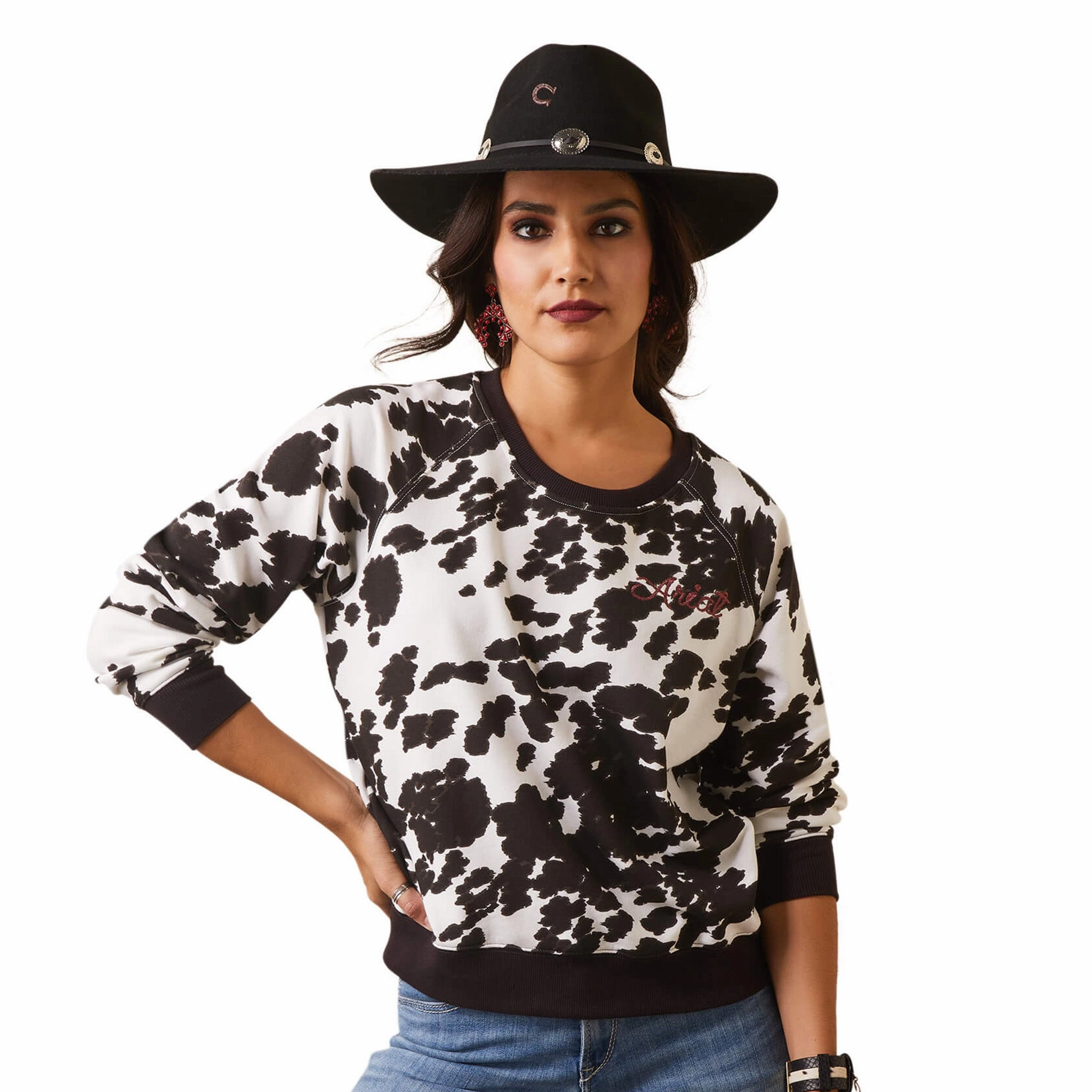 SubtleTexture Ariat Women's Holstein Cow Sweatshirt