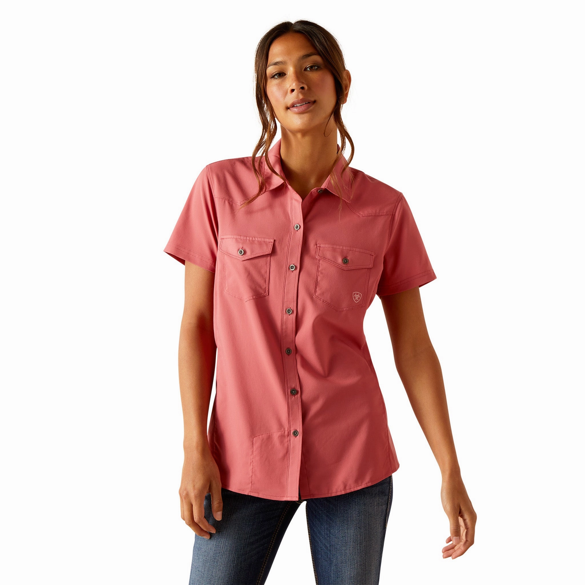 Ariat Women's VentTek Slate Rose Shirt Elastic Edge Binding Bonded Seam Technology