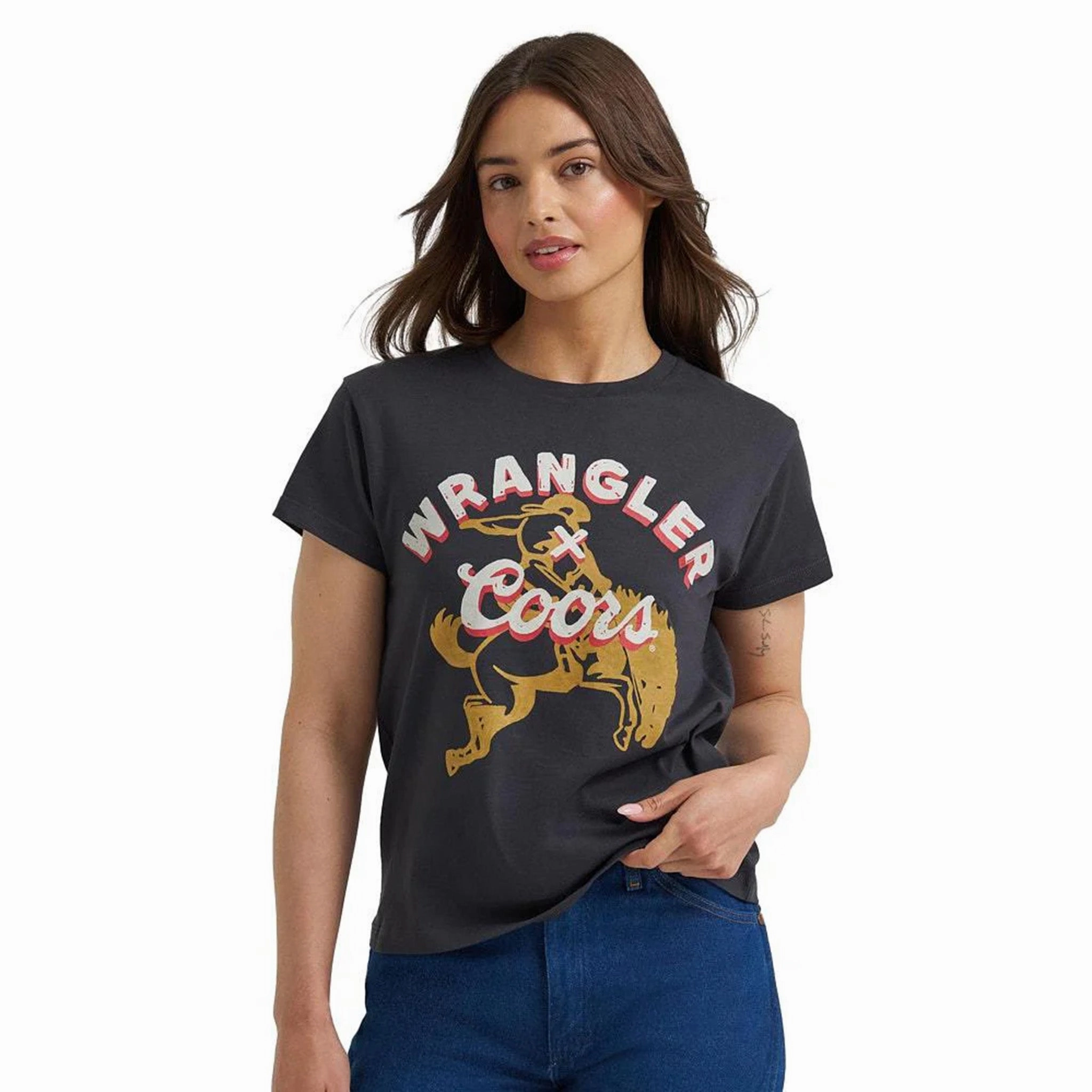 VentedBack Wrangler Women's Coors Bucking Bronco Tee