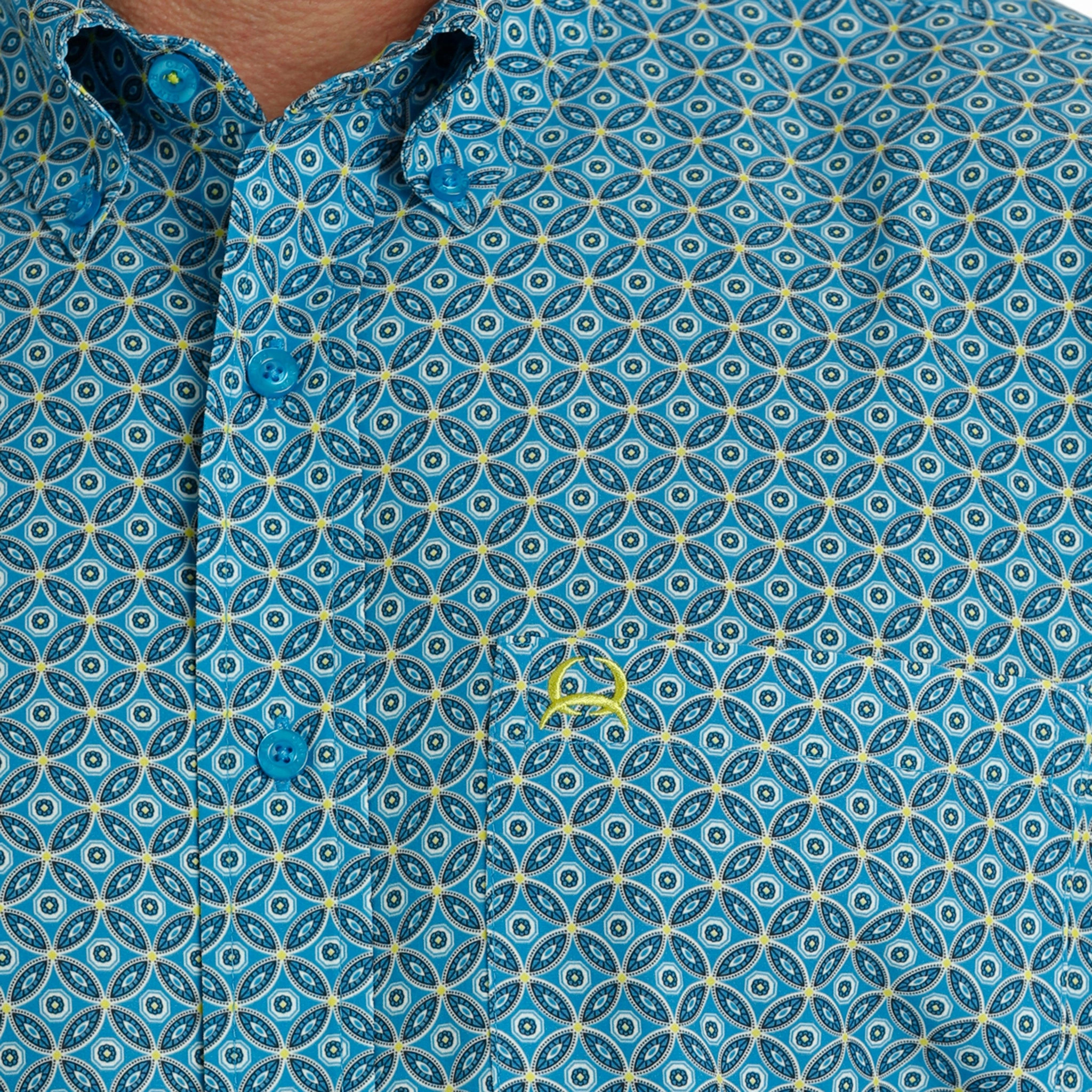 Cinch Men's Short Sleeve Blue  Arenaflex Designer Look