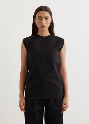 V-Neck Bold Prints Sleeveless Twisted-Seam Top