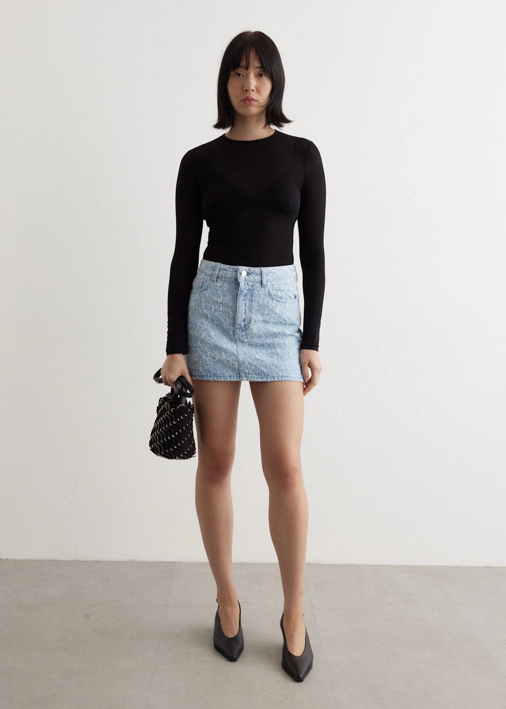 Jupe Denim Skirt Simple Flow