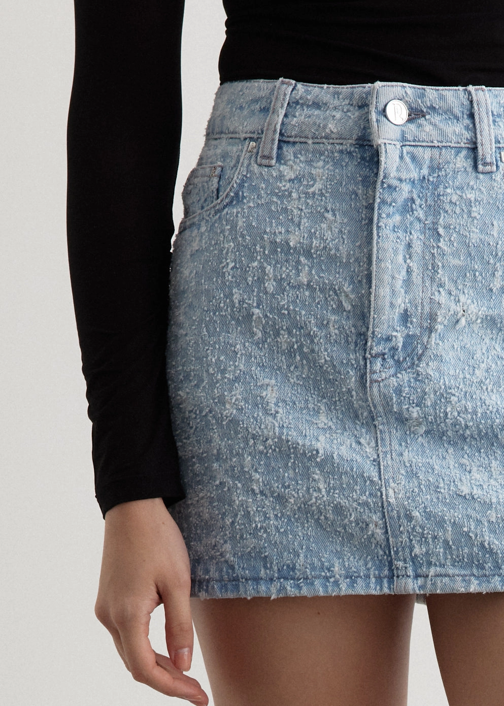 Hidden Zipper Jupe Denim Skirt